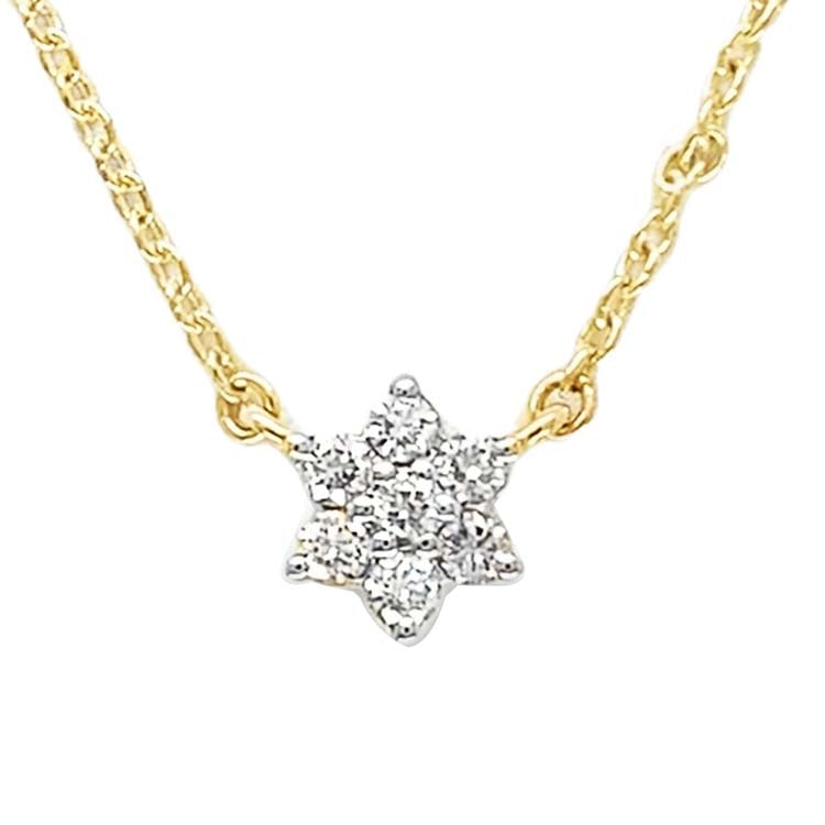 Diamond 40-45cm Necklace with 0.09ct Diamond in 9ct Yellow Gold