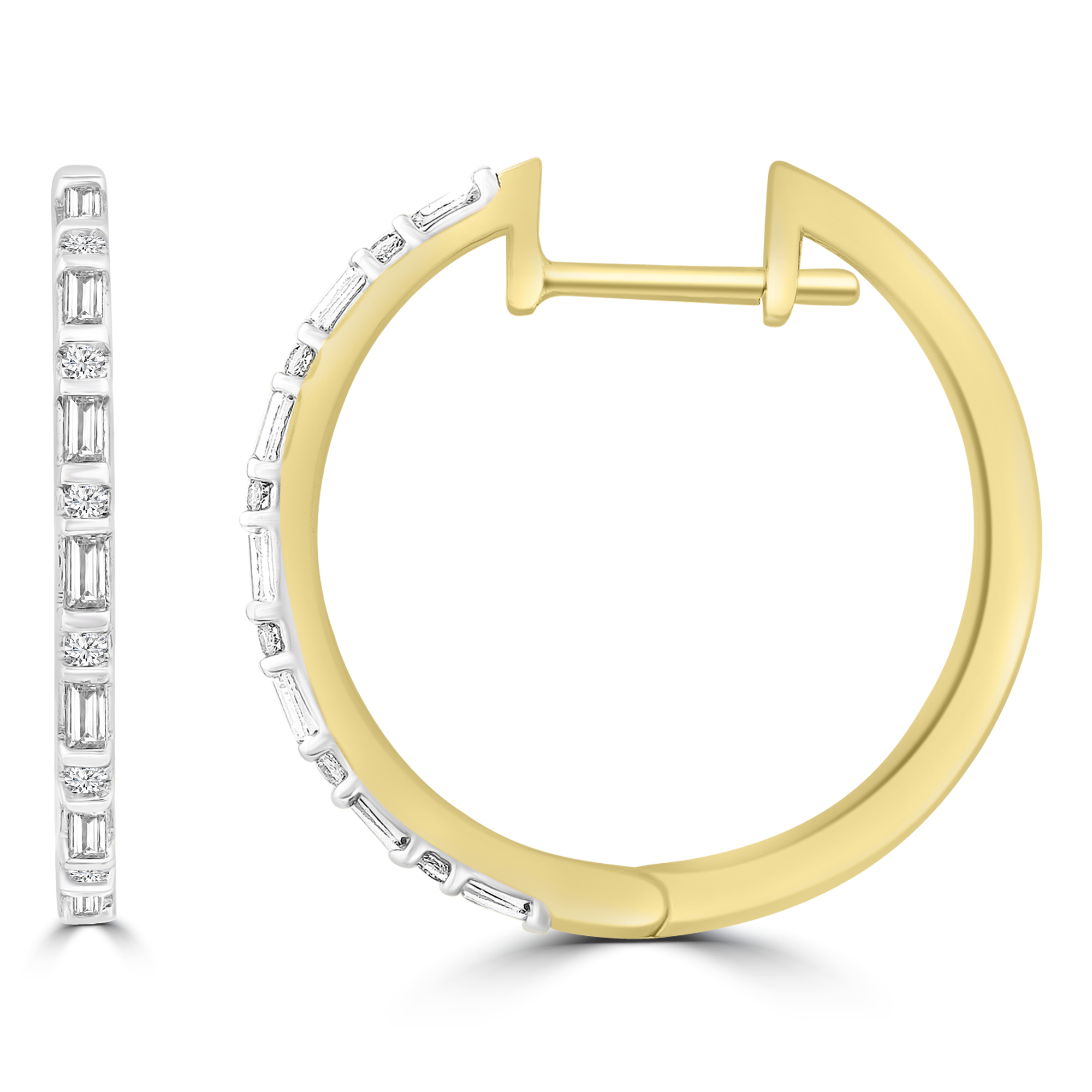 Diamond Hoop Earrings with 0.23ct Diamonds in 9ct Yellow Gold