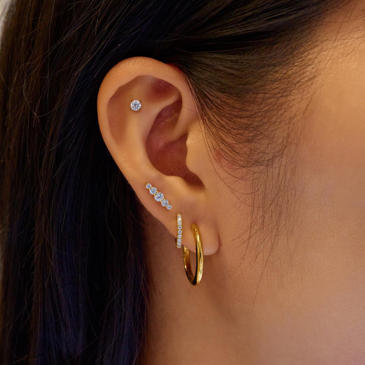Ania Haie Gold Sparkle Round Barbell Single Earring
