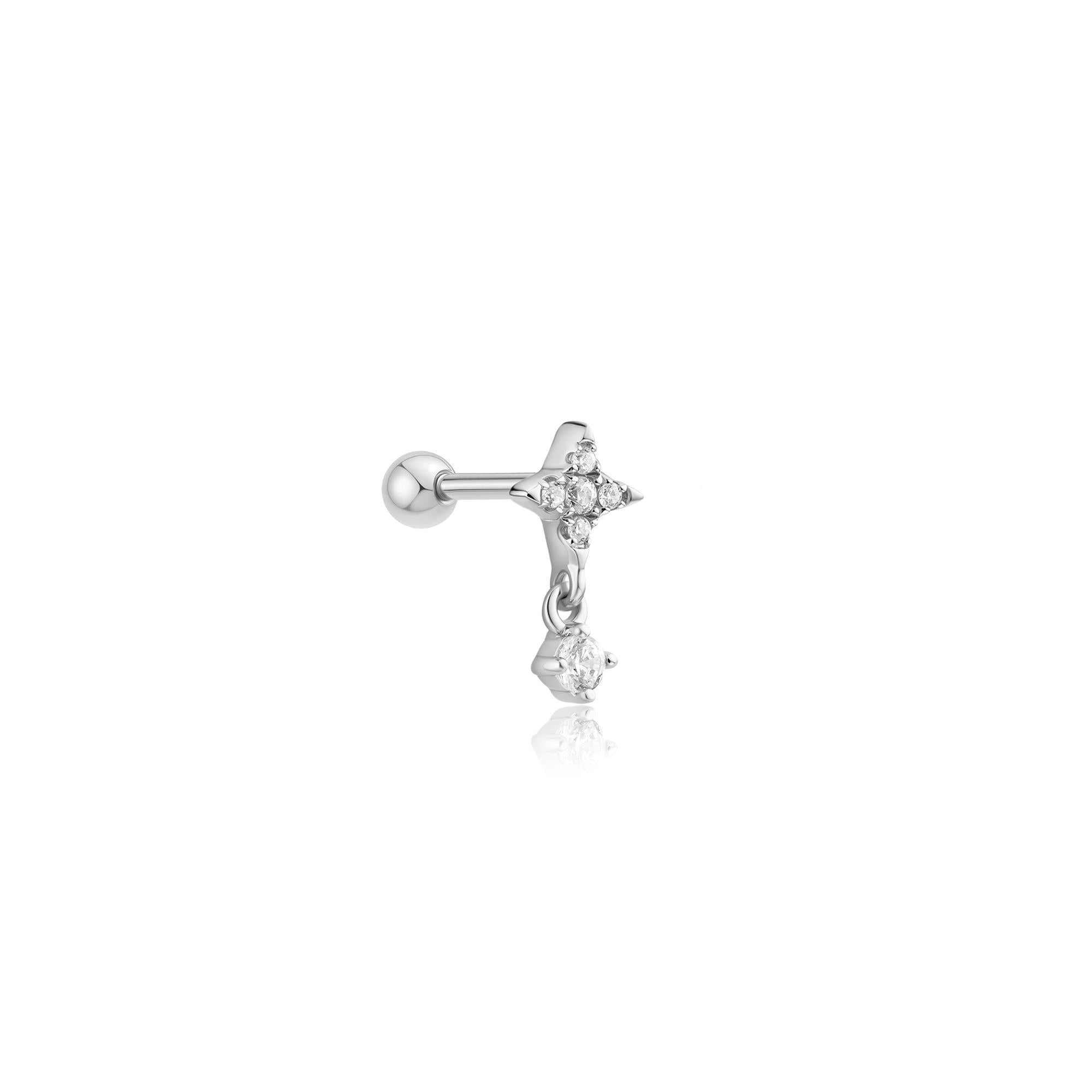 Ania Haie Silver Star Dangle Barbell Single Earring