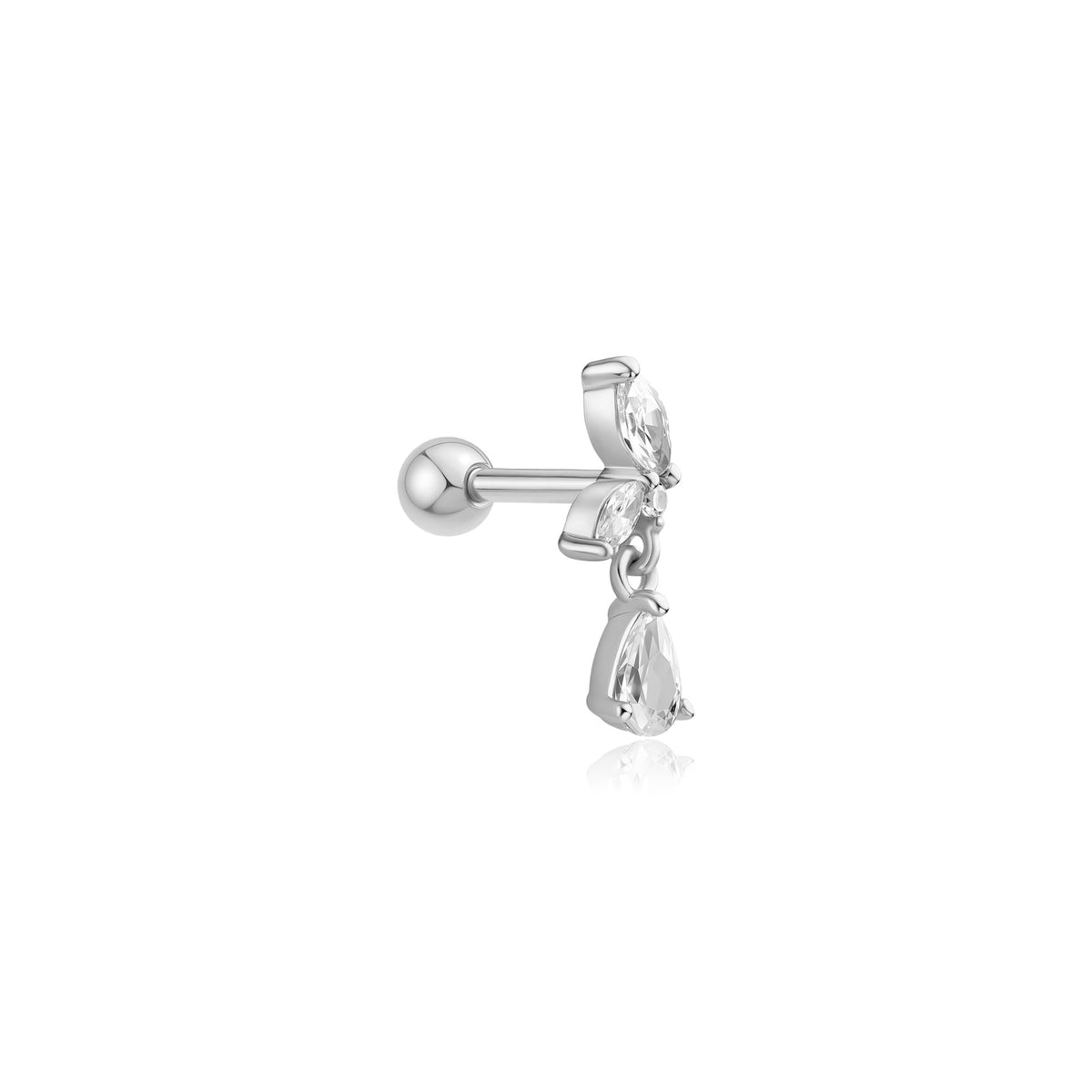 Ania Haie Silver Marquise Dangle Barbell Single Earring