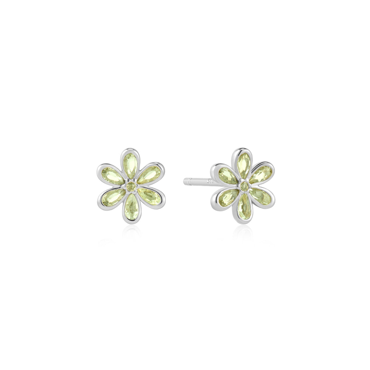 Ania Haie Silver Mint Green Floral Stud Earrings