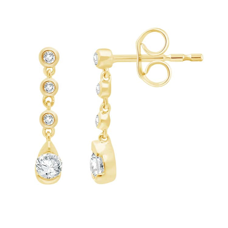 0.25ct Diamond Drop Earrings in 9ct Yellow Gold