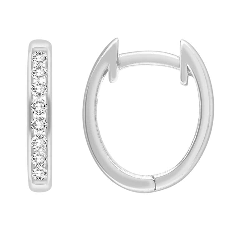 0.33ct Diamond Huggie Earrings in 9ct White Gold