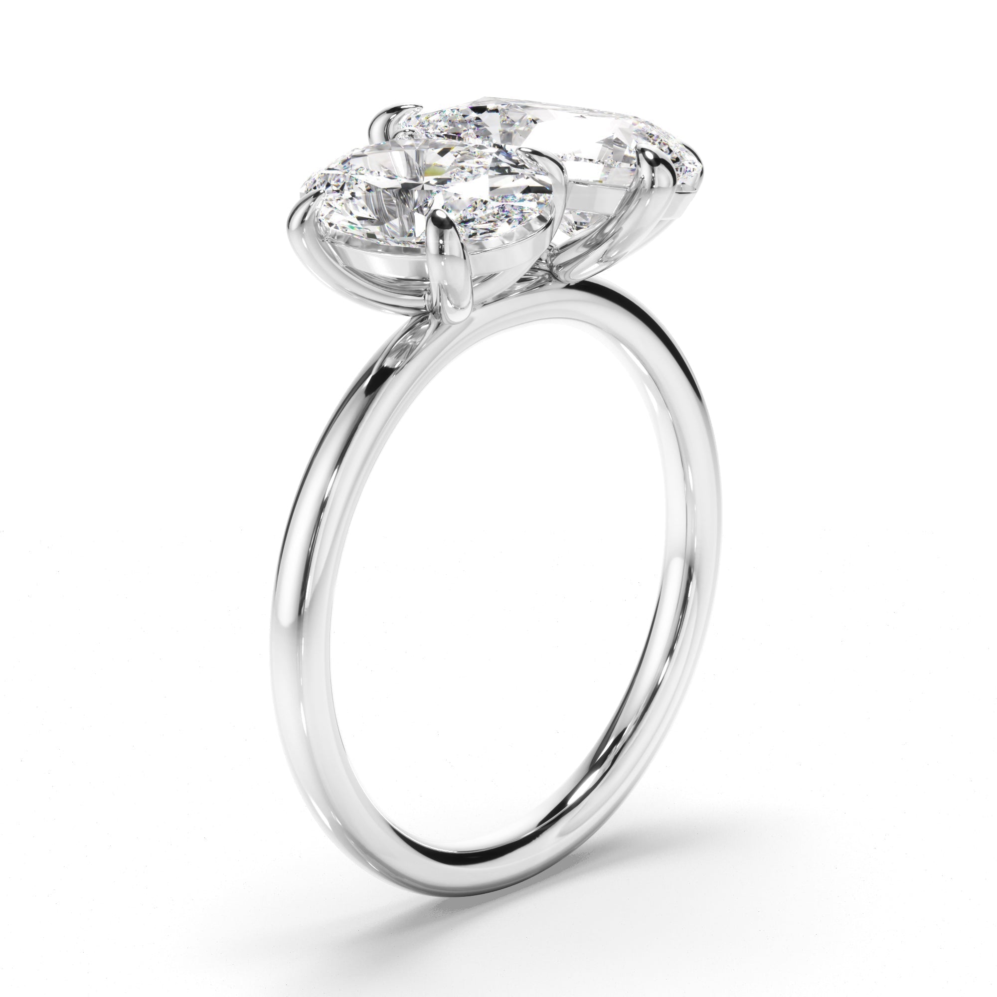Oval & Pear Cut Diamond Toi et Moi Engagement Ring
