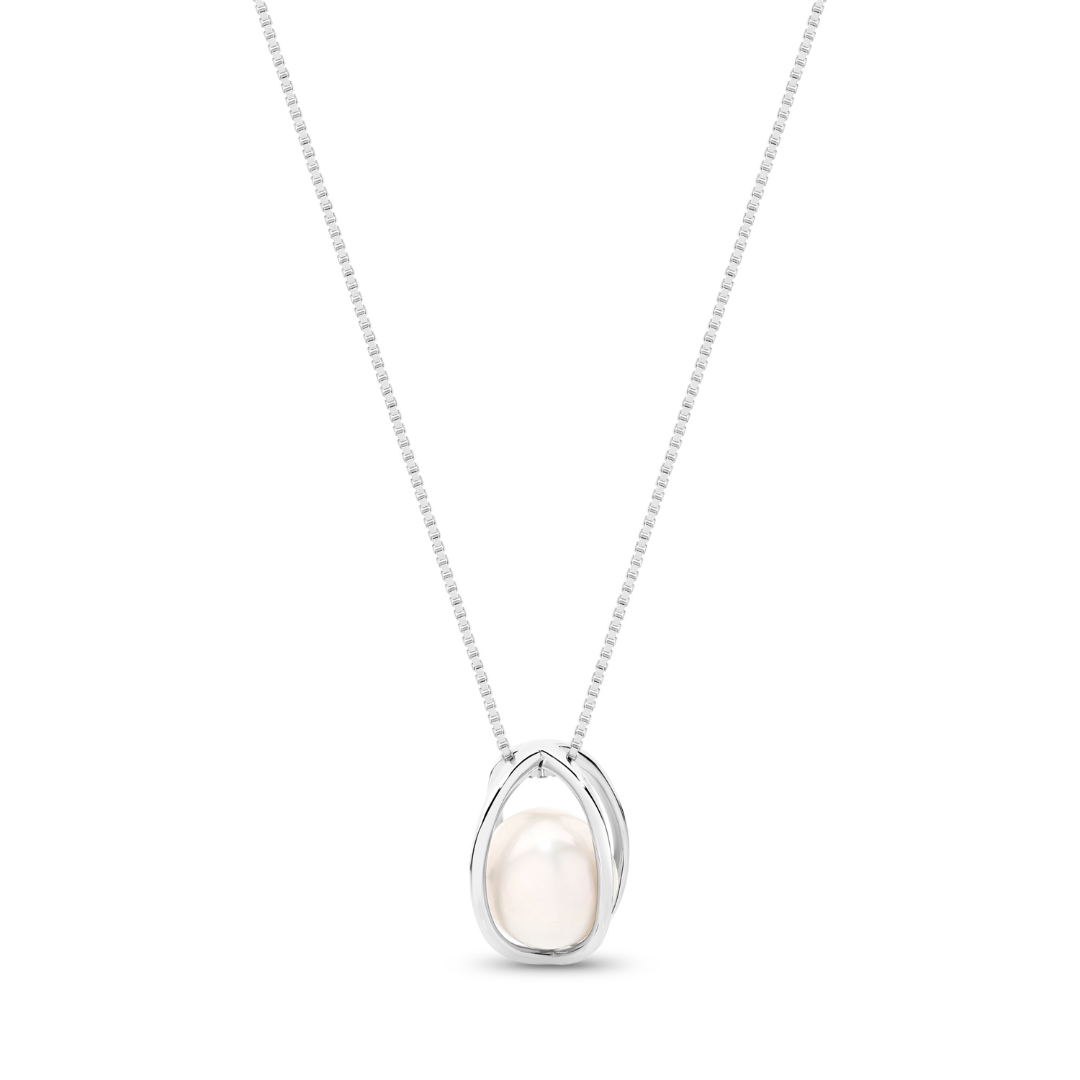 Sterling Silver Laine Pearl Necklace