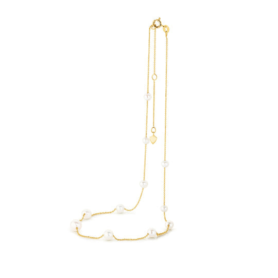 9ct Yellow Gold Ethereal Pearl Necklace