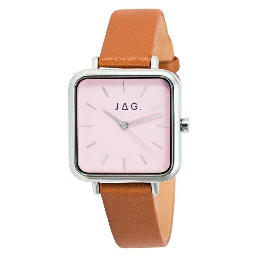 Jag Kiara Analogue Pink Dial Leather Strap Women's Watch J2755