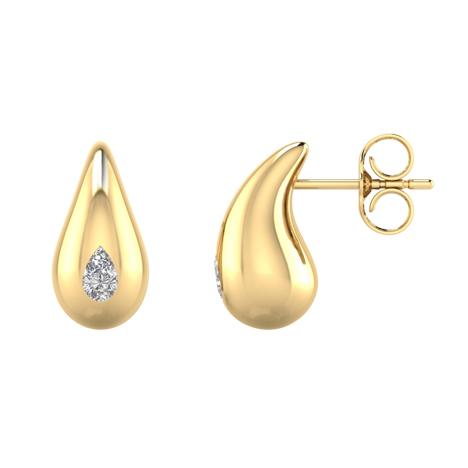 22ct Gold Vermeil 0.30ct Lab Grown Diamond Bold Earrings