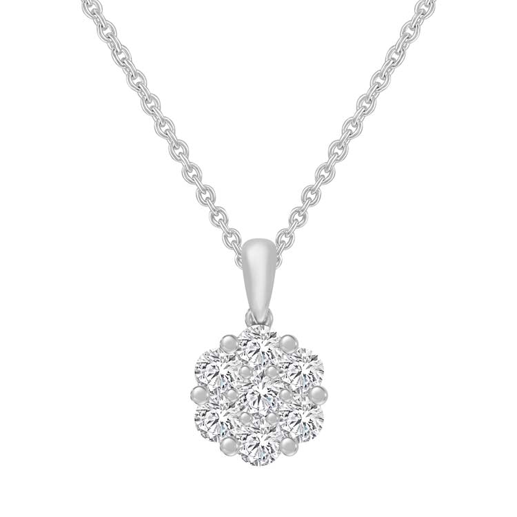 0.75ct Lab Grown Diamond Pendant in 9ct White Gold