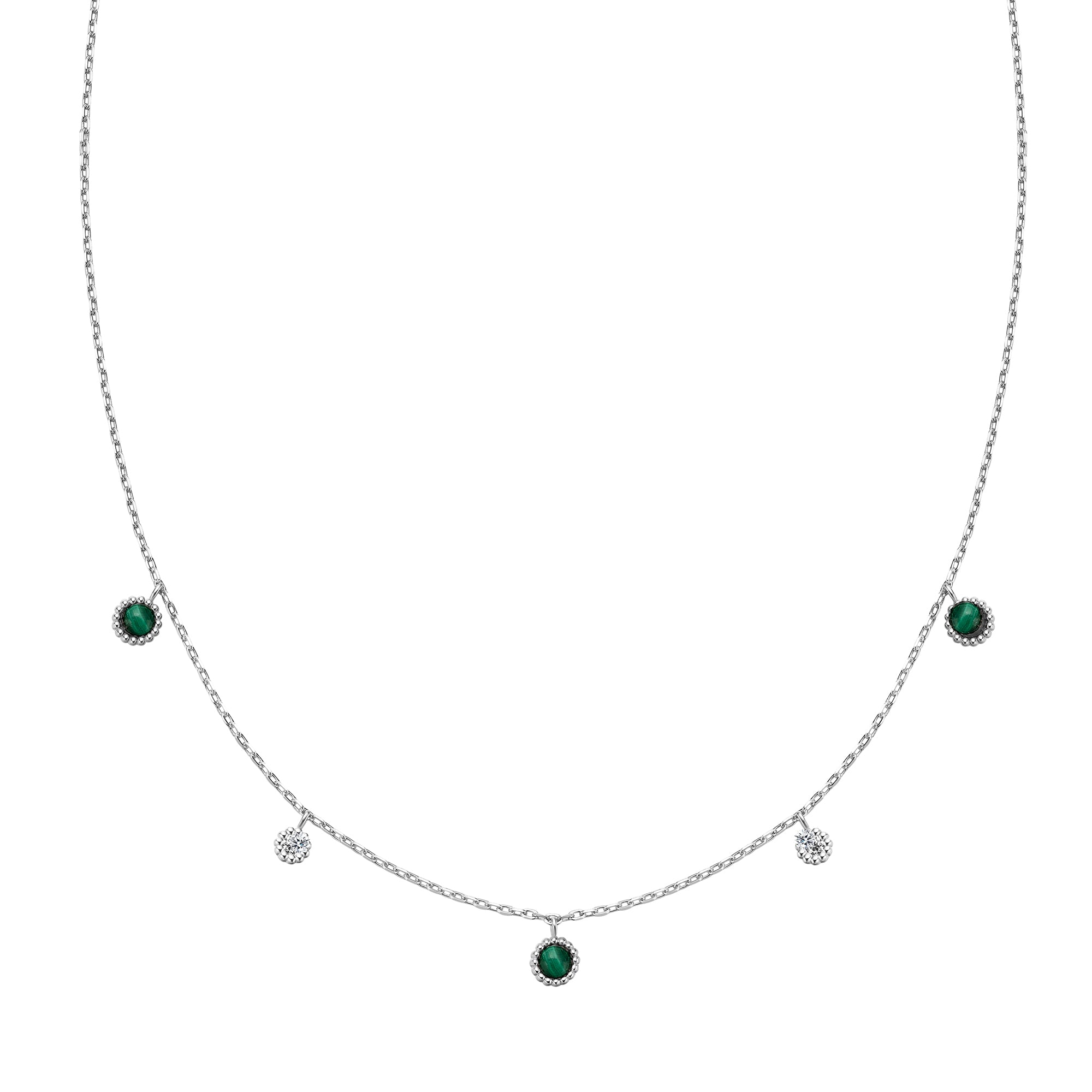 Ania Haie Silver Malachite Station Necklace