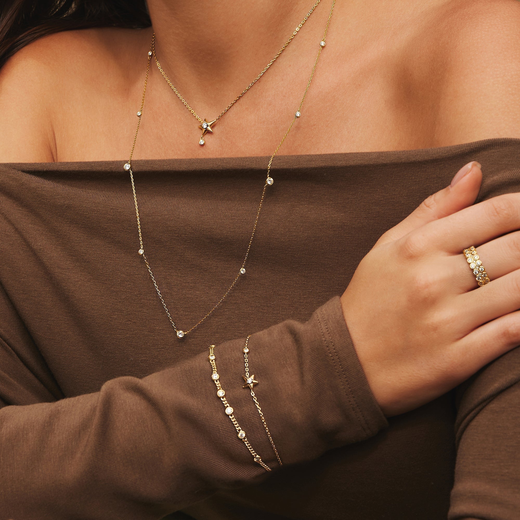 Gold Sparkling Star Bracelet