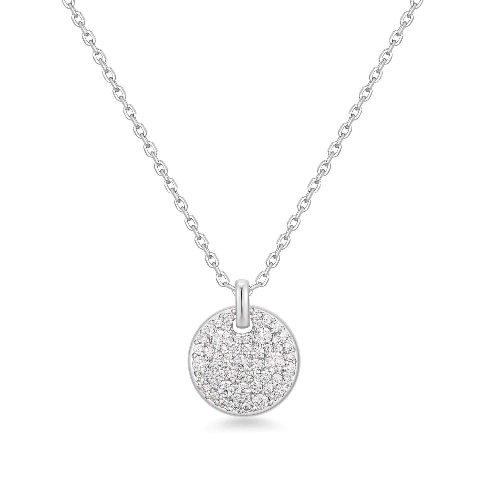 Ania Haie Silver Large Pave Disc Necklace