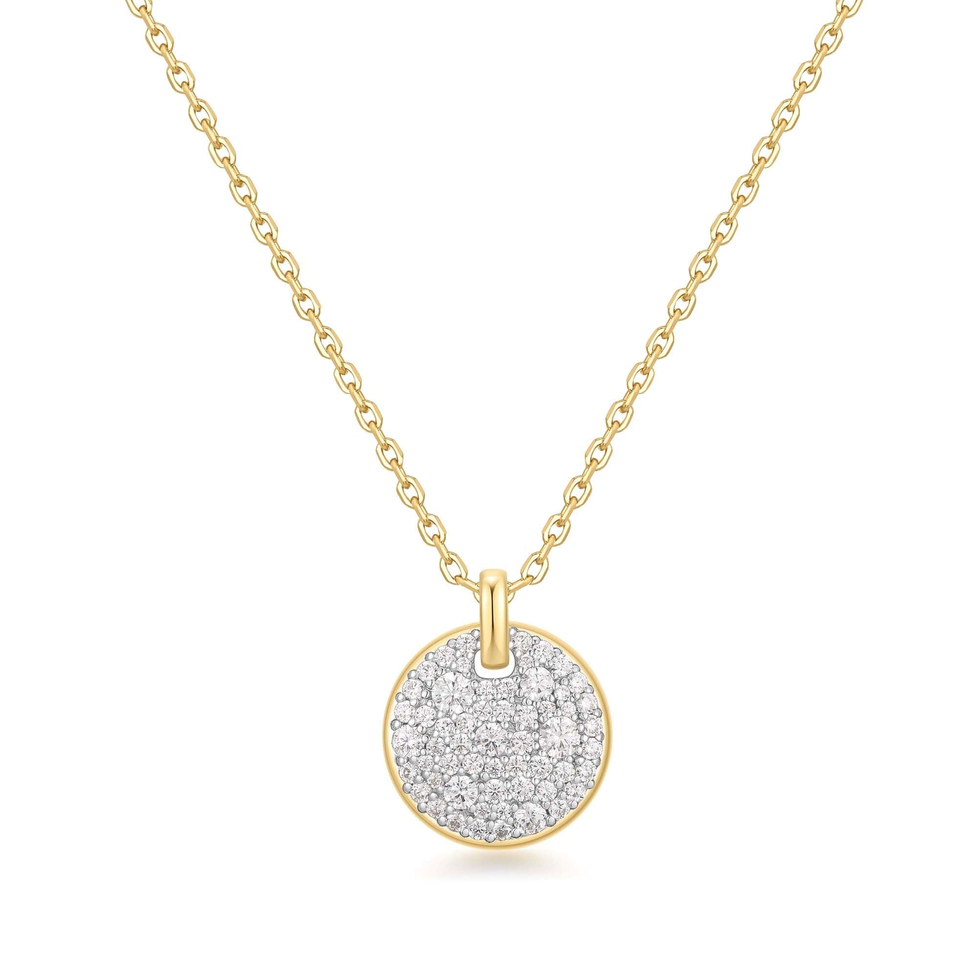 Ania Haie Two-Tone Large Pave Disc Necklace
