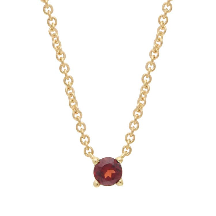 Garnet Necklace 40-45cm in 9ct Yellow Gold