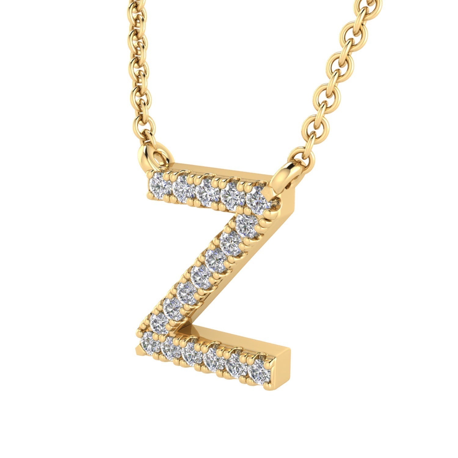 9ct Yellow Gold Diamond Initial 'Z' Necklace