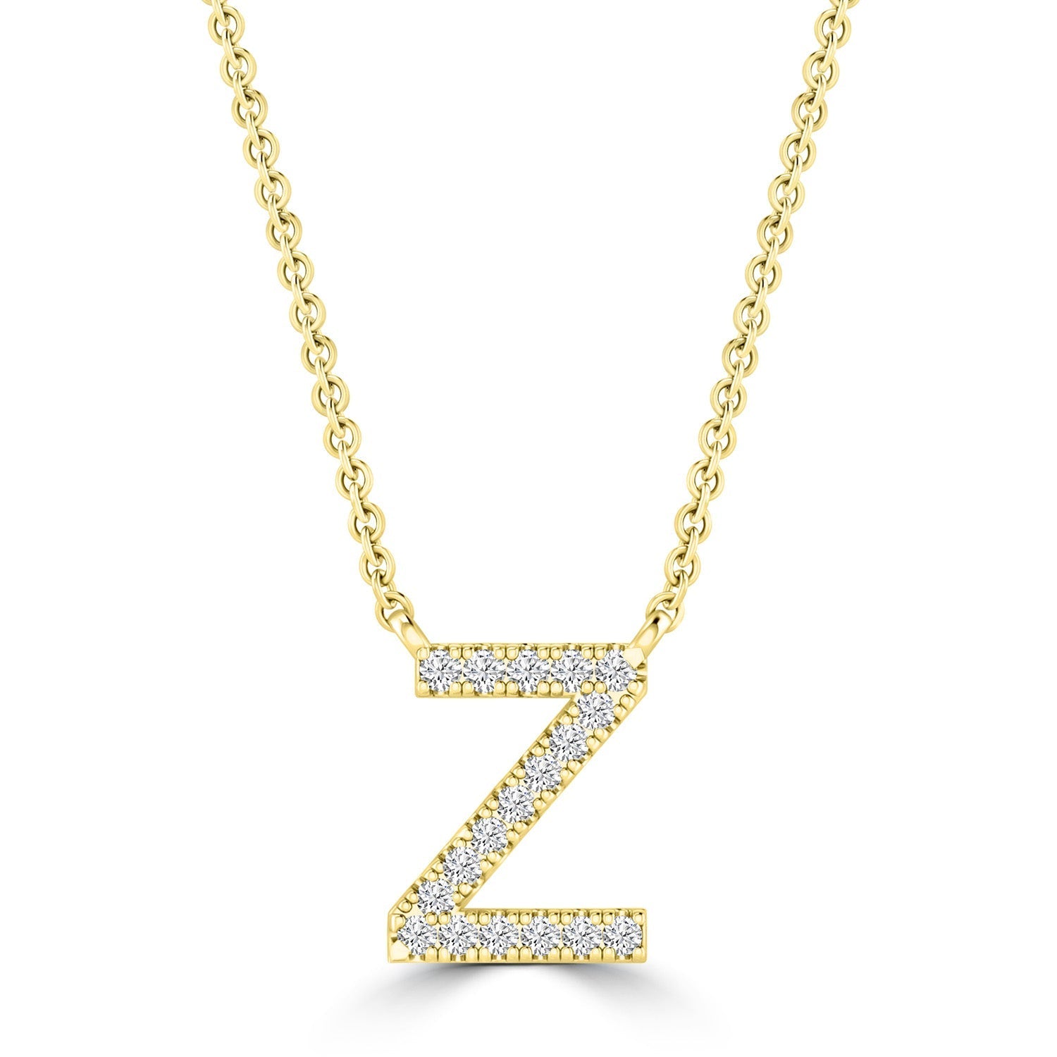 9ct Yellow Gold Diamond Initial 'Z' Necklace
