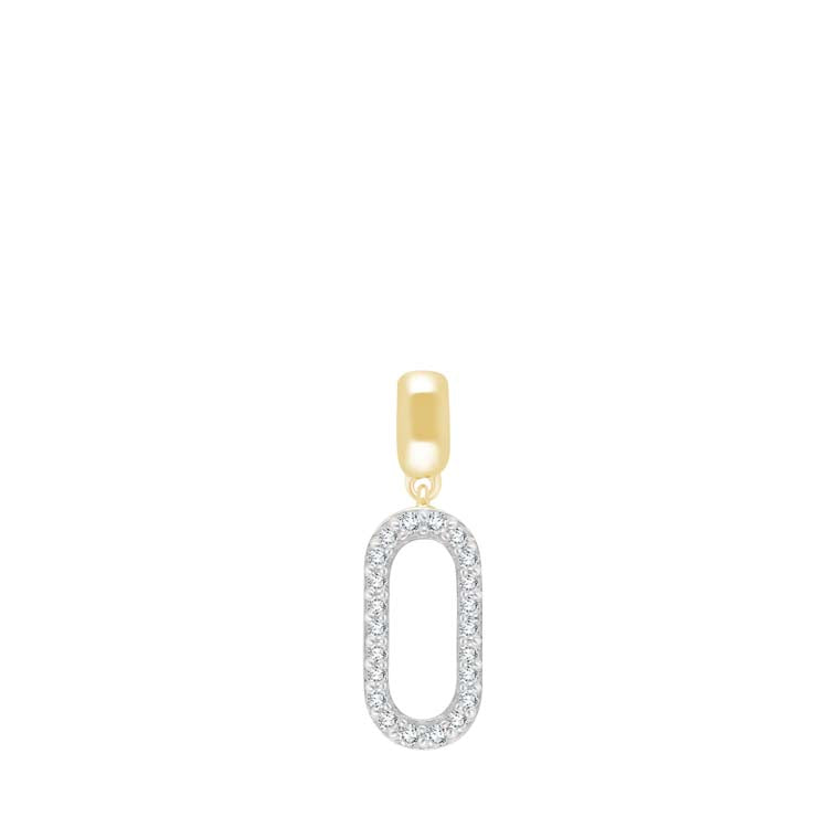 0.07ct Diamond Open Oval Drop Pendant in 9ct Yellow Gold