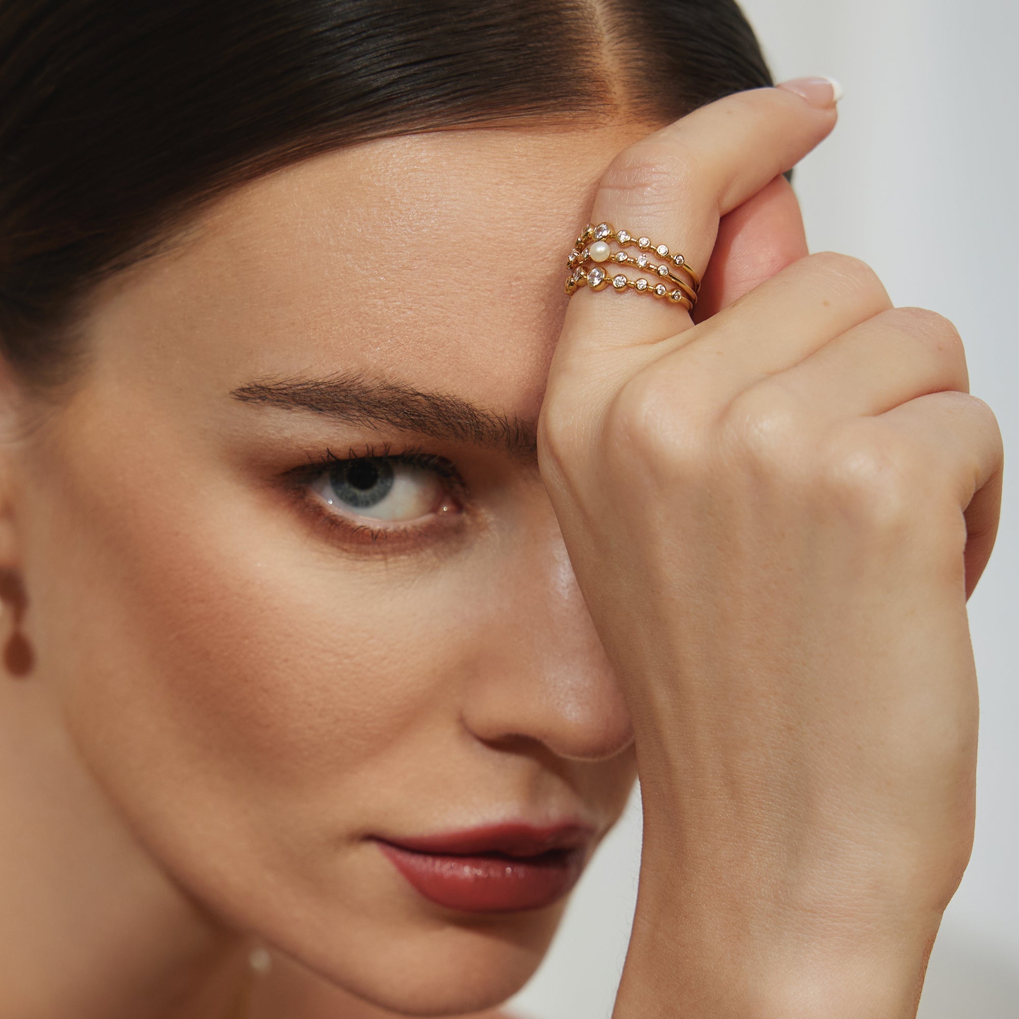 Ania Haie Gold Bezel Cubic Zirconia Zig-Zag Ring