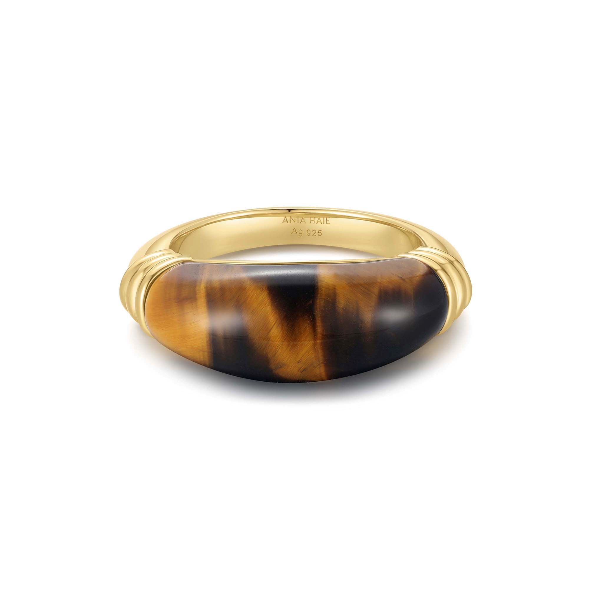 Ania Haie Gold Tiger Eye Statement Ring