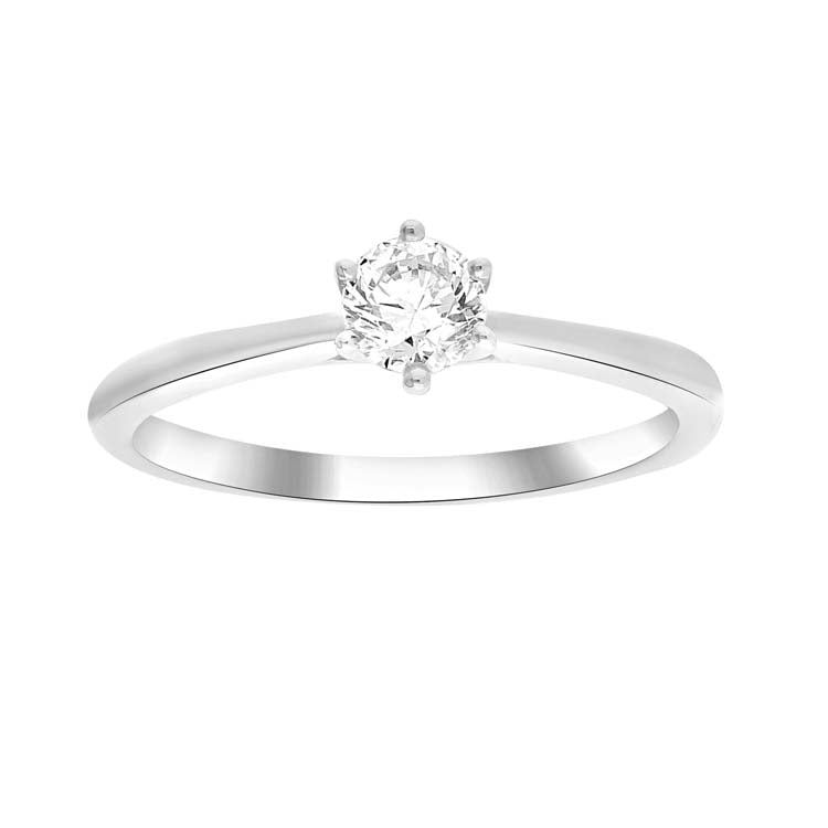 0.33ct Diamond 6 Claw Ring in 9ct White Gold