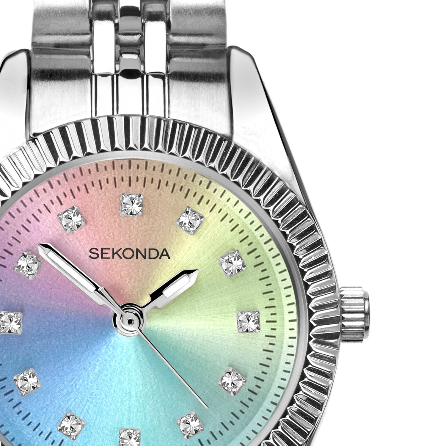 Sekonda Womens Francis Rainbow Dial Stainless Steel Bracelet 26mm Watch