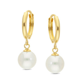 9ct Yellow Gold Freshwater Pearl Huggie Earring