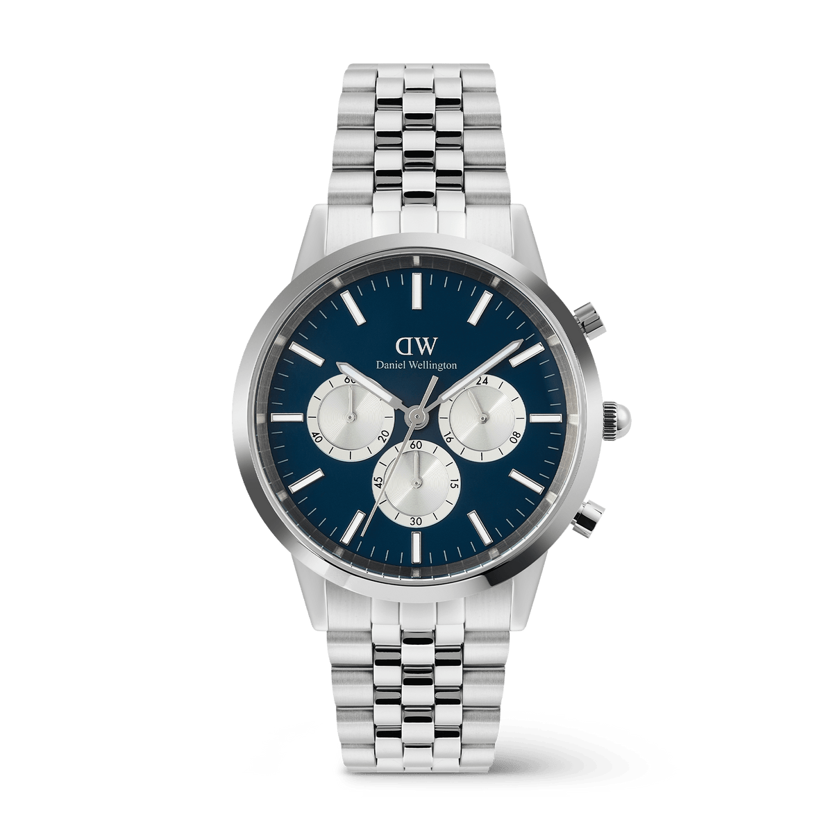 Daniel Wellington Iconic Chronograph Arch 5-Link Arctic Panda Silver