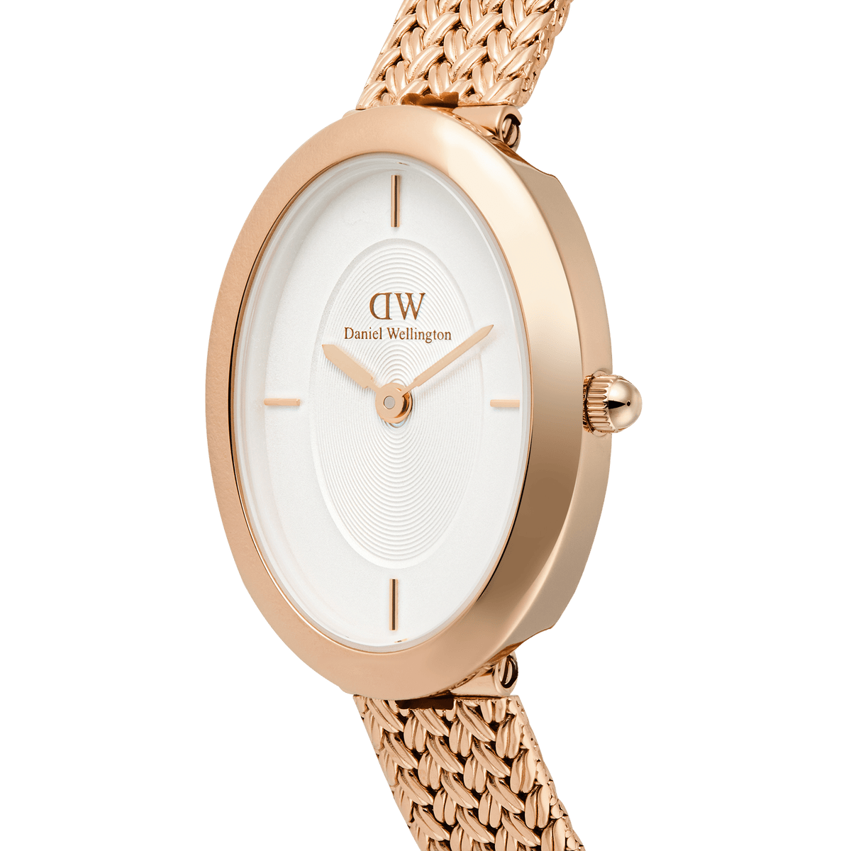 Daniel Wellington Juliette Braided Mesh White Sunray Rose Gold
