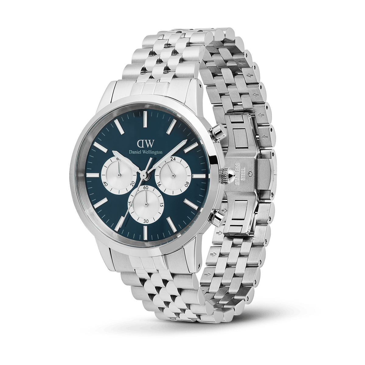 Daniel Wellington Iconic Chronograph Arch 5-Link Arctic Panda Silver