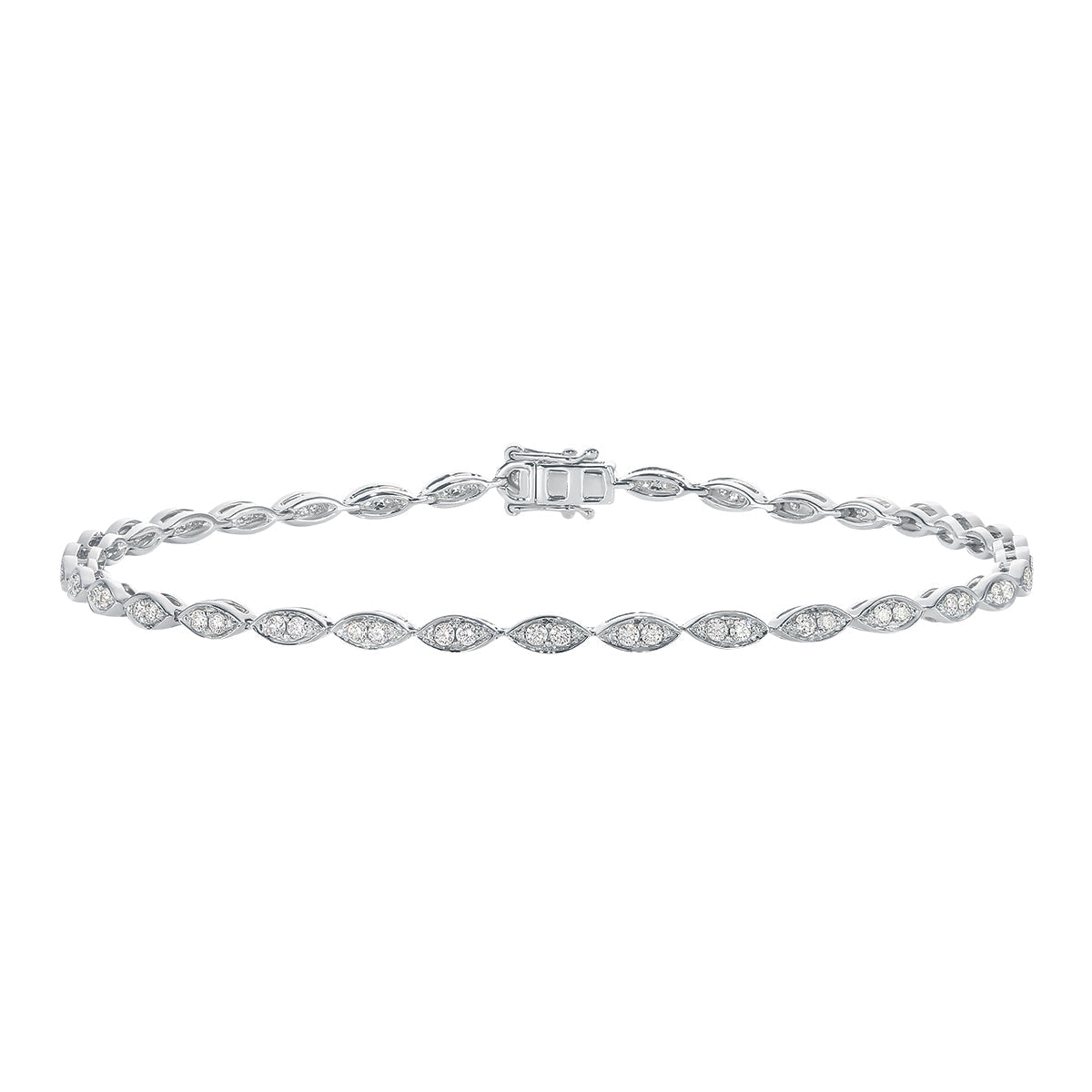 9ct White Gold Diamond Tennis Bracelet