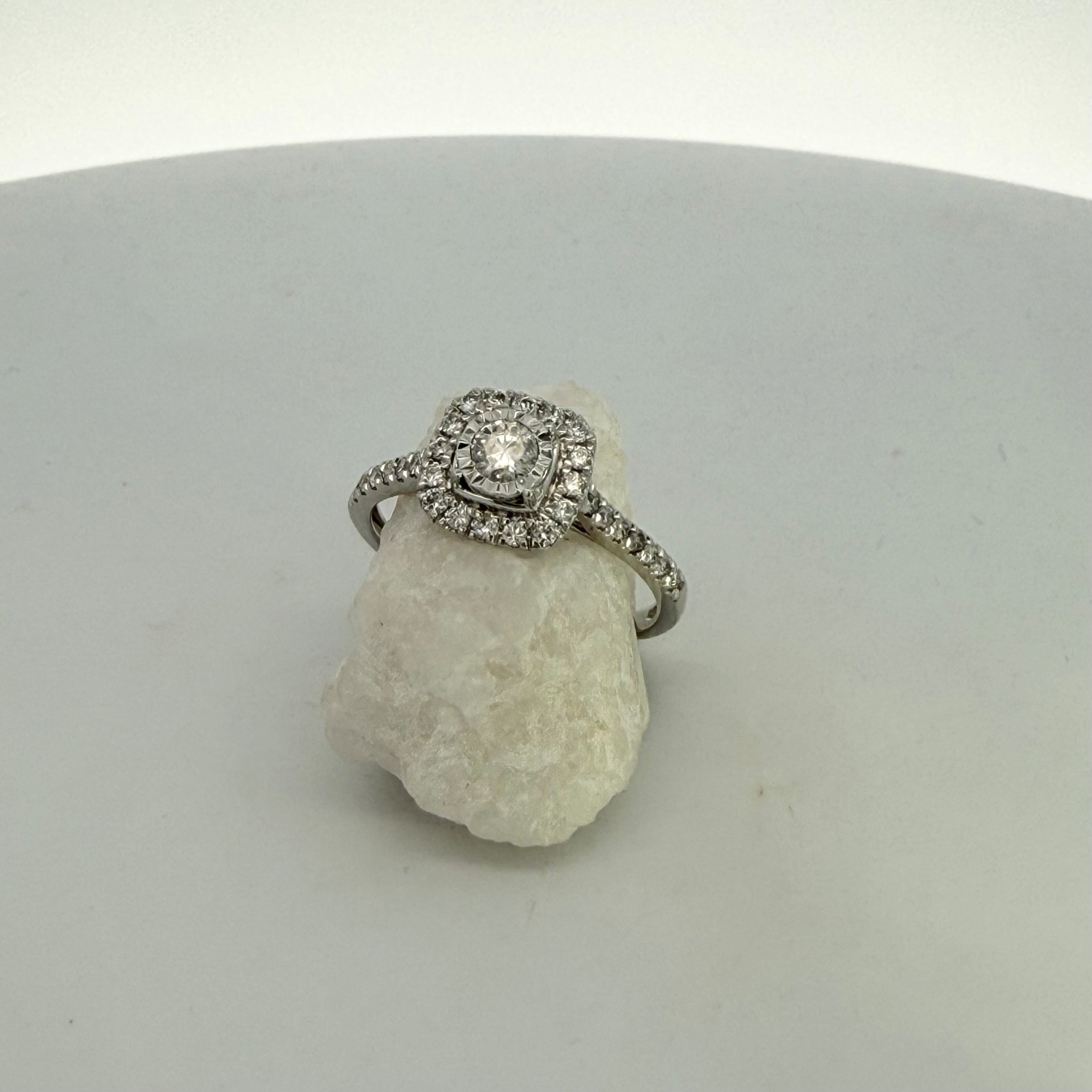 White Gold Natural Mined Diamond Ring