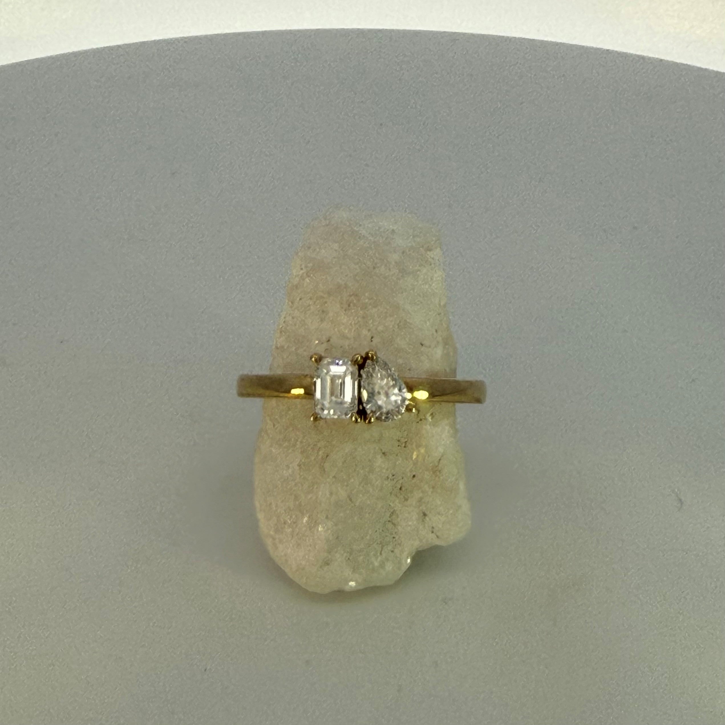 Pear & Baguette Toi et Moir Natural Mined Diamond Ring