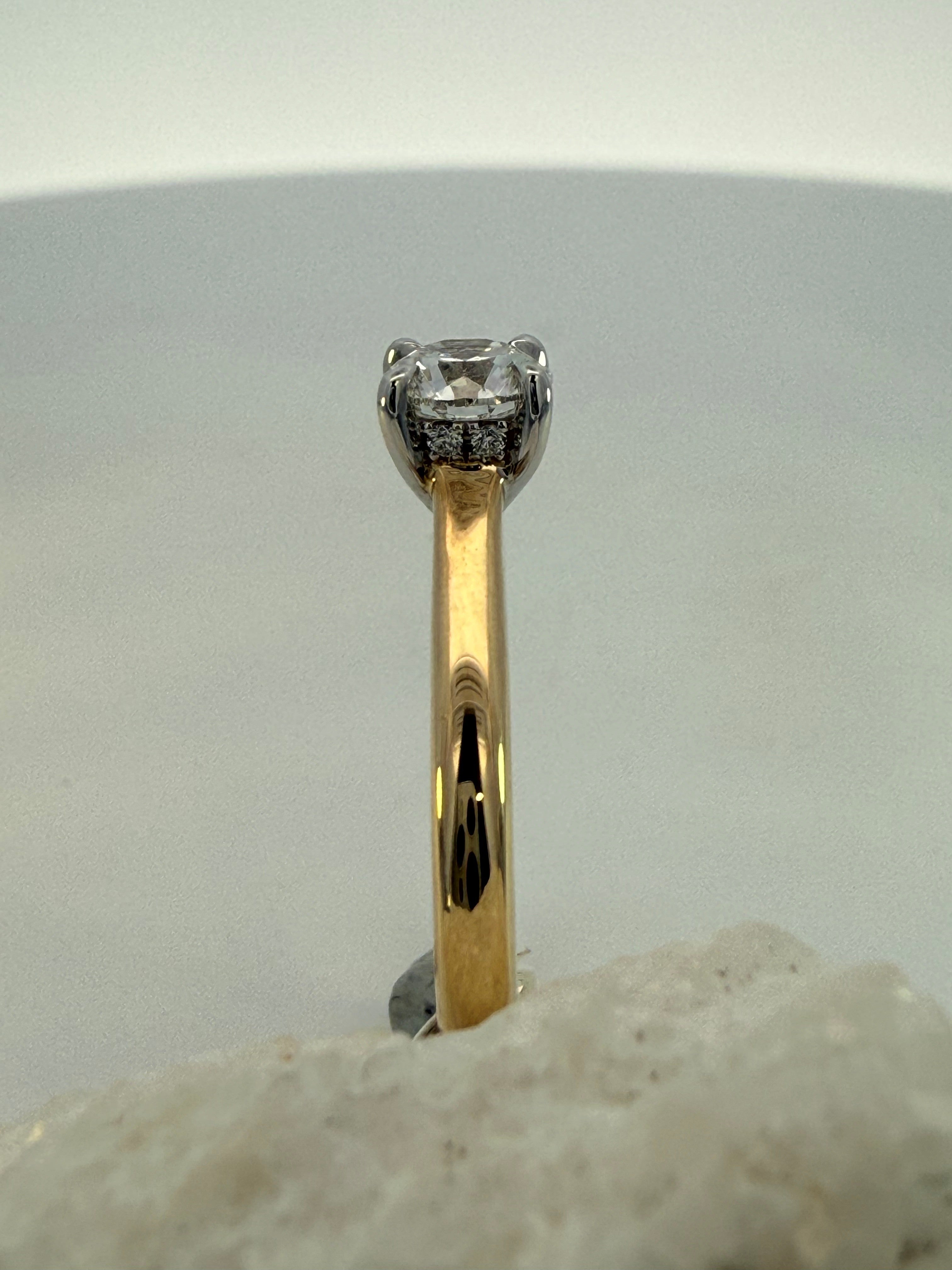 Round Brilliant Cut Natural Mined Diamond Solitaire Engagement Ring