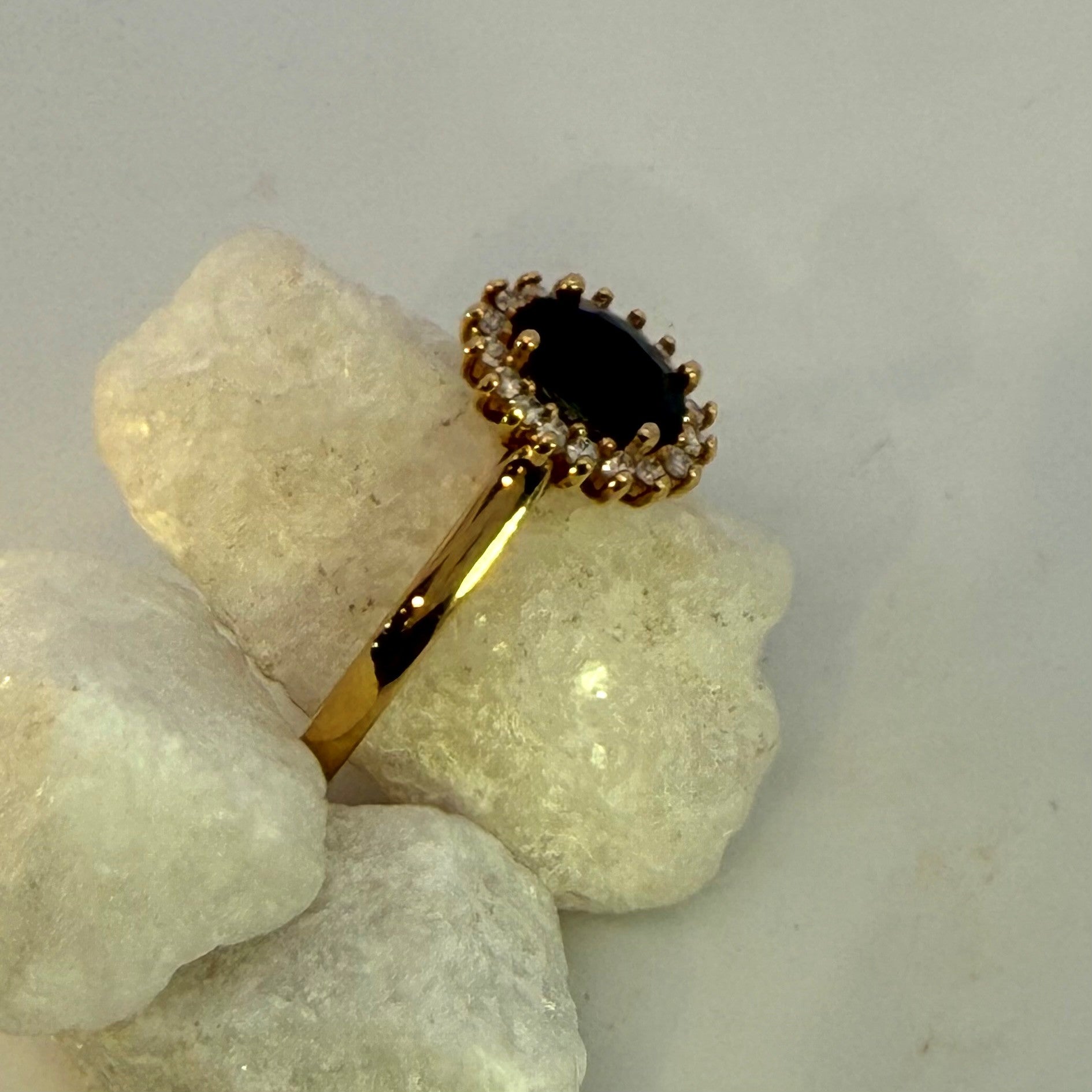 Australian Sapphire & Natural Mined Diamond Dress Ring
