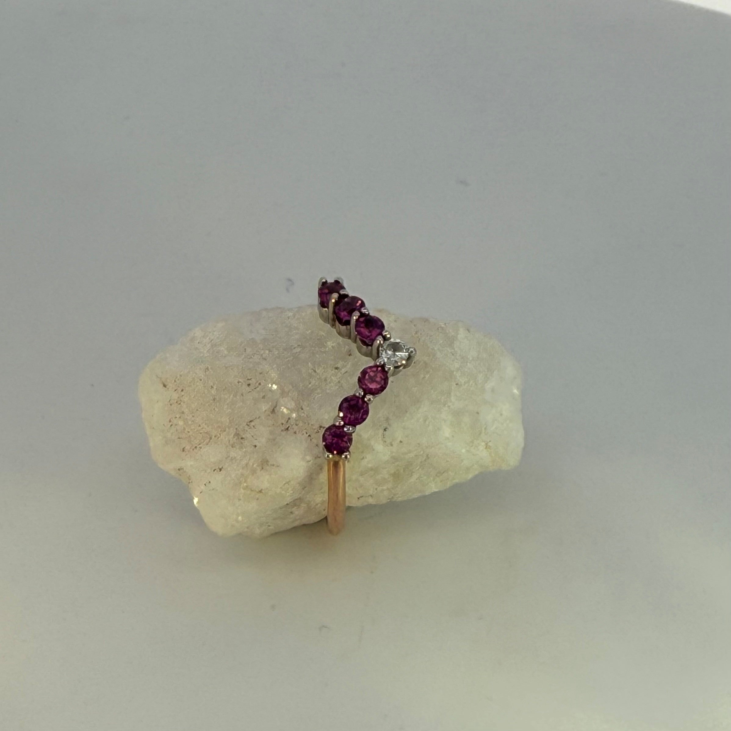 Rhodolite Garnet & Natural Mined Diamond Ring