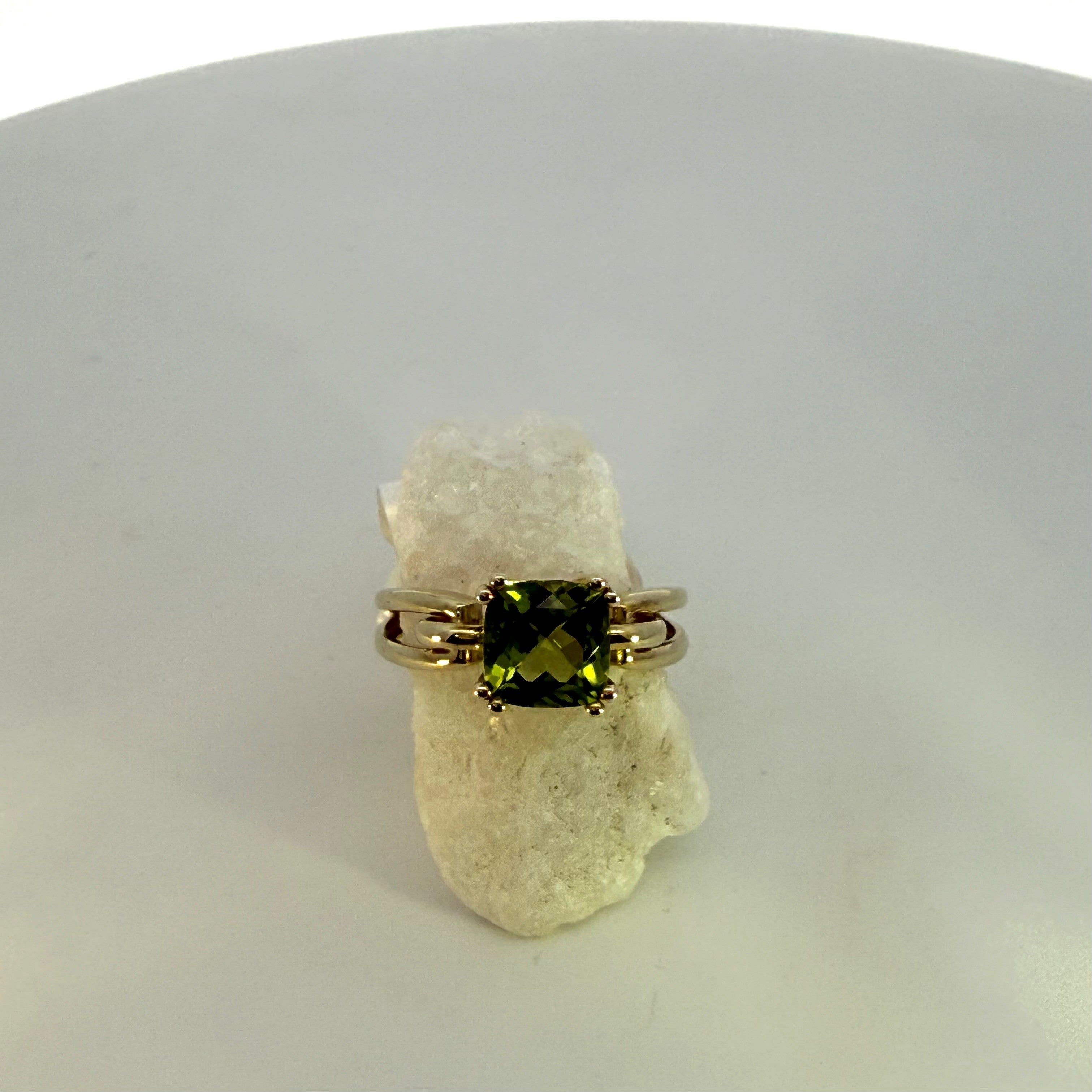 Peridot Split Band Dress Ring