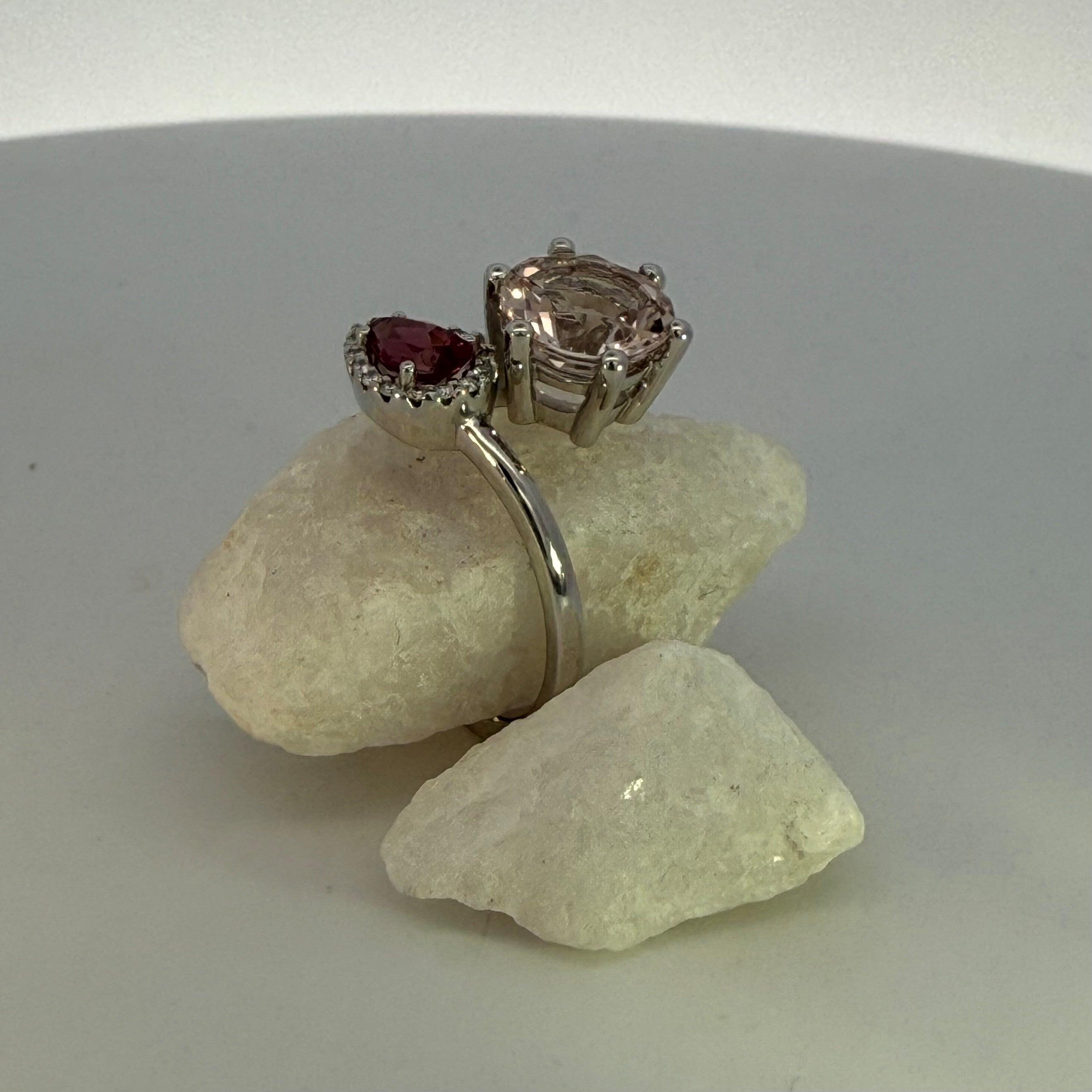 Morganite & Rhodalite Garnet Dress Ring