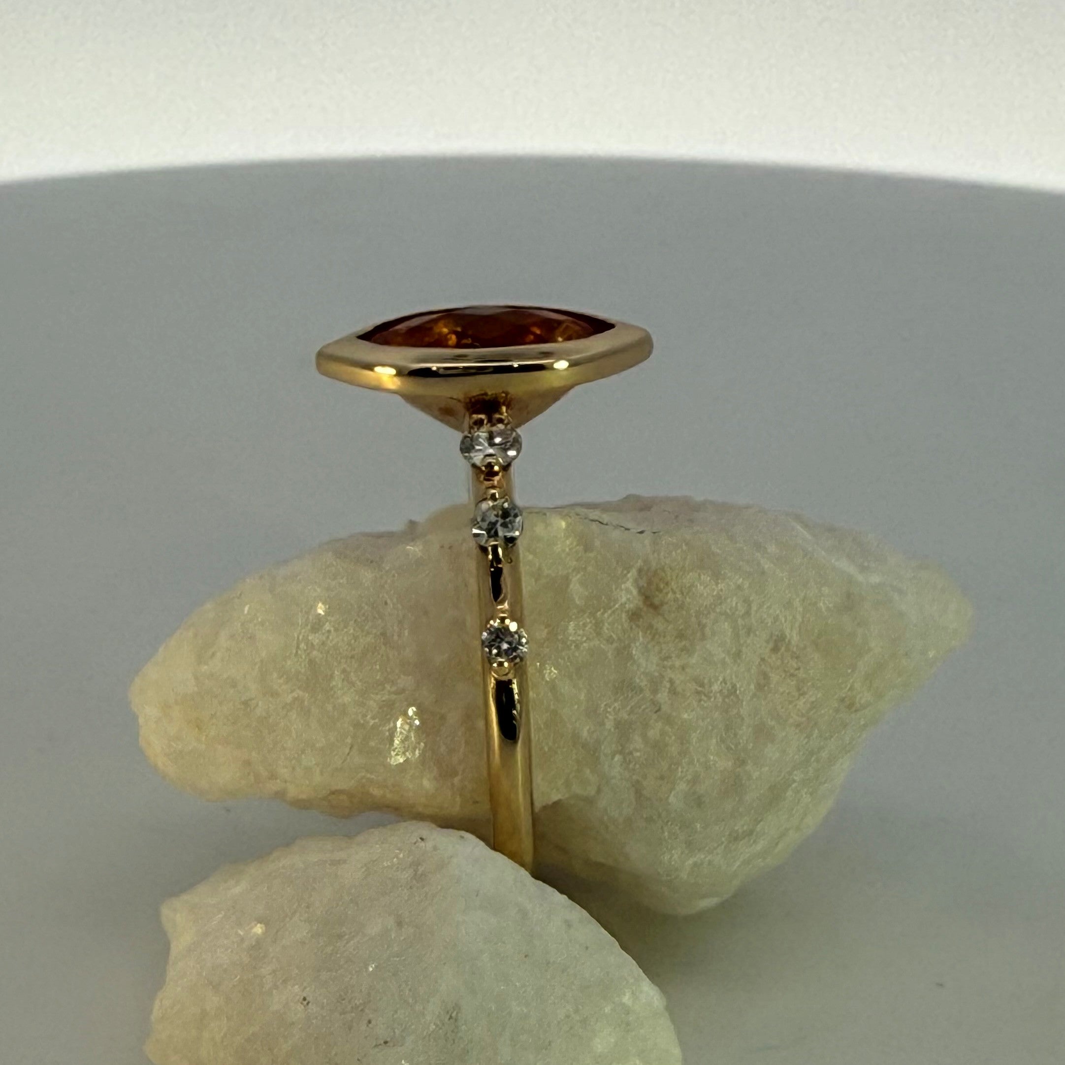 Spessartine Garnet & Natural Mined Diamond Dress Ring