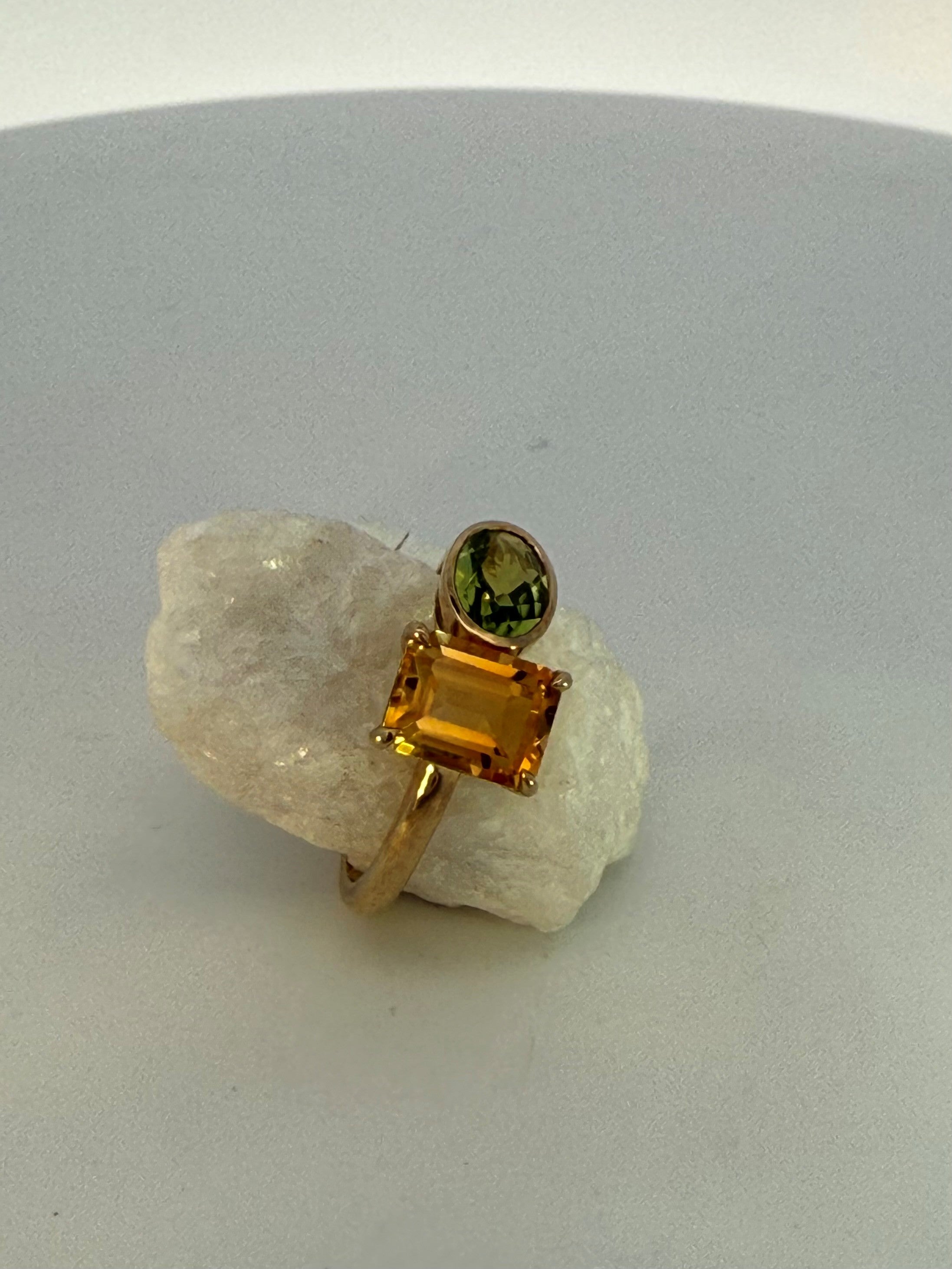 Citrine & Peridot Toi et Moi Dress Ring