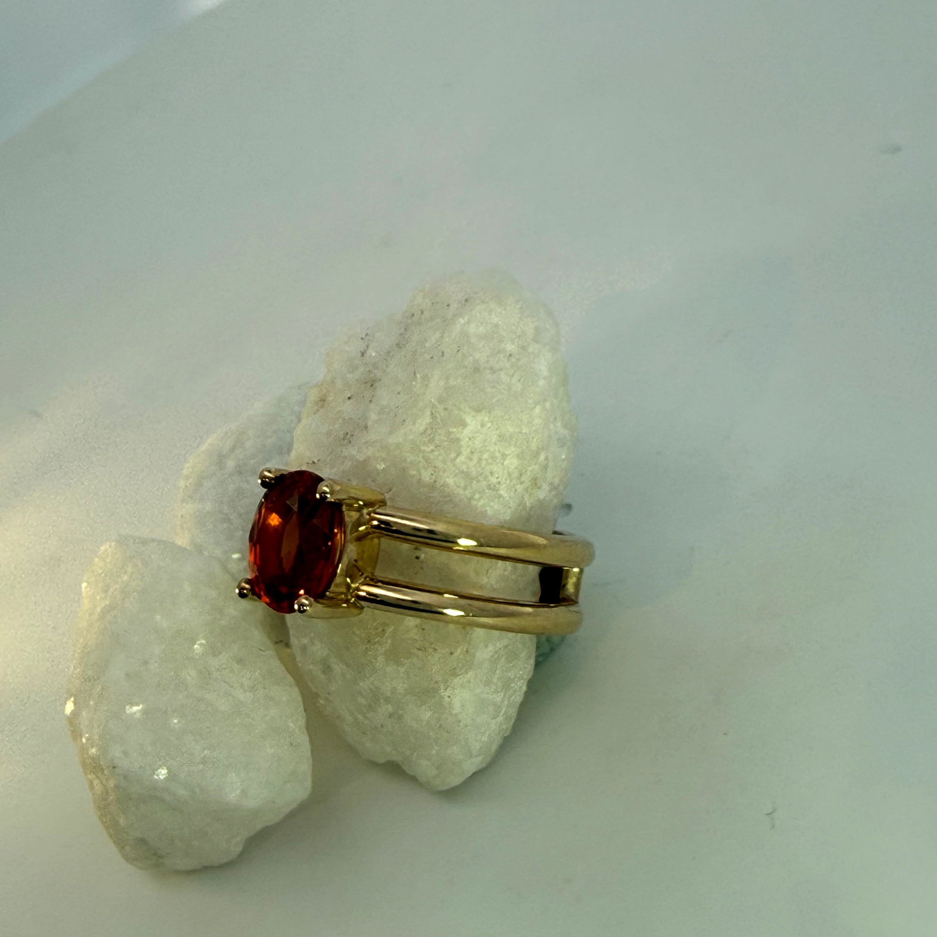 Orange Sapphire Dress Ring