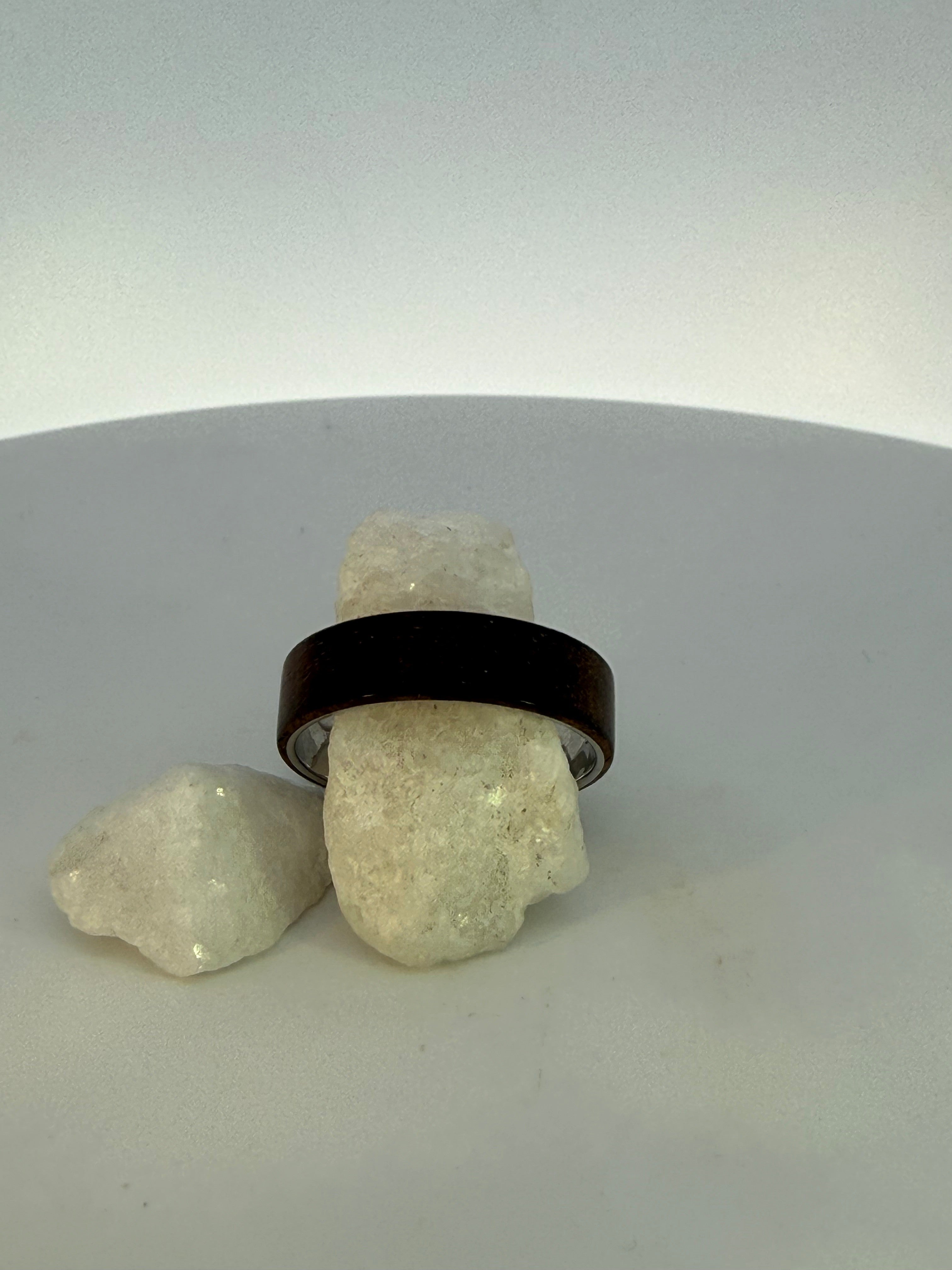 Gents Sterling Silver Wood Wedding Ring
