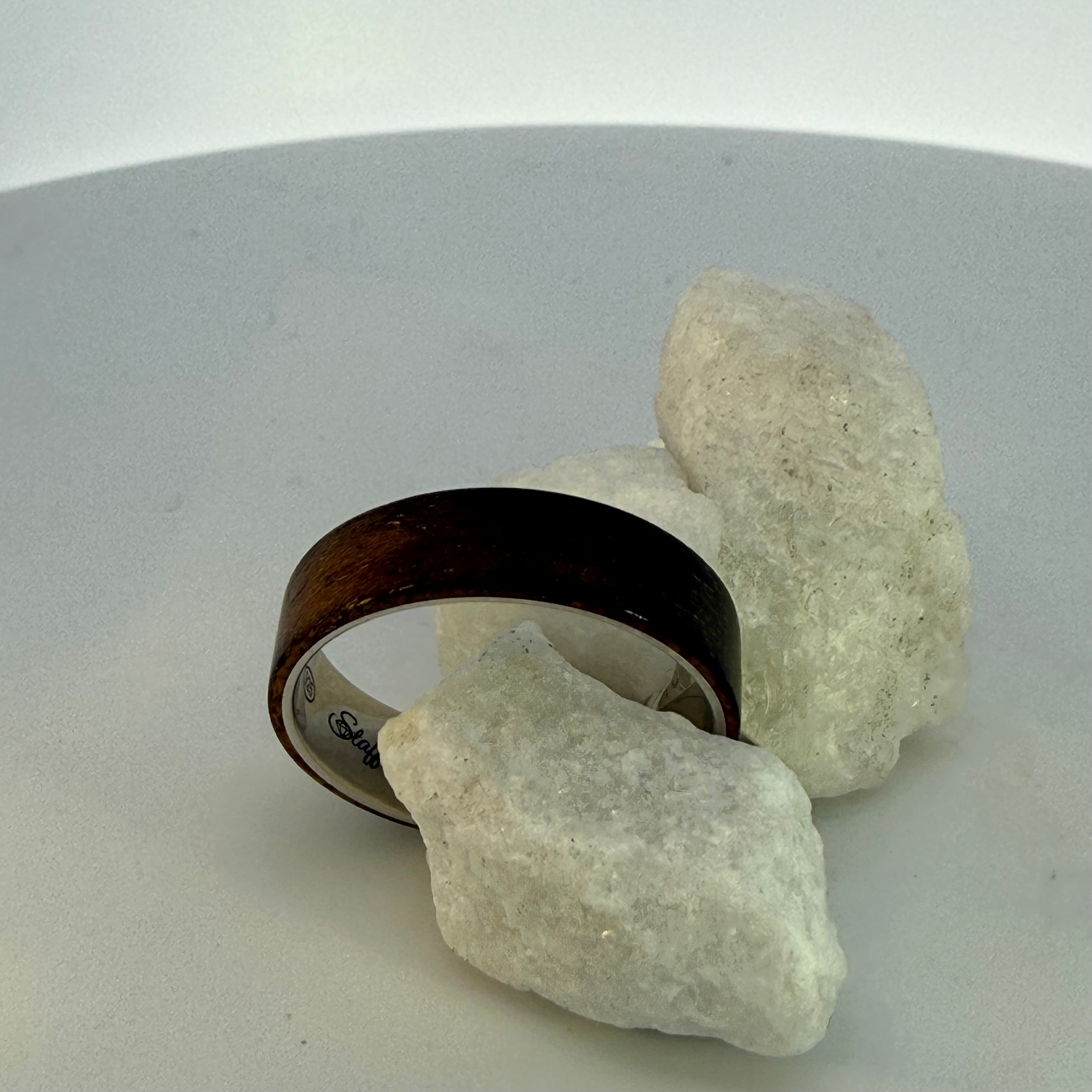 Gents Sterling Silver Wood Wedding Ring