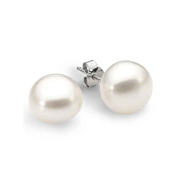 9mm Freshwater Pearl Stud Earrings Sterling Silver