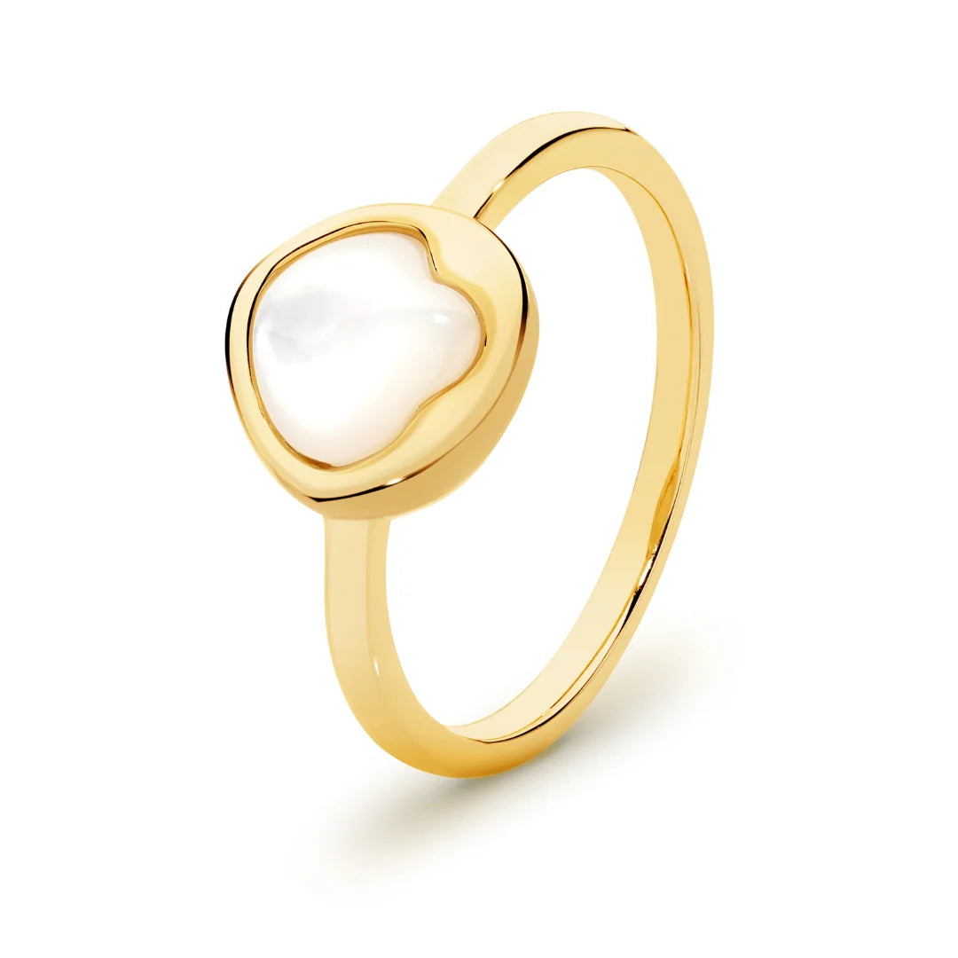 Gold Plated Mother of Pearl Ring