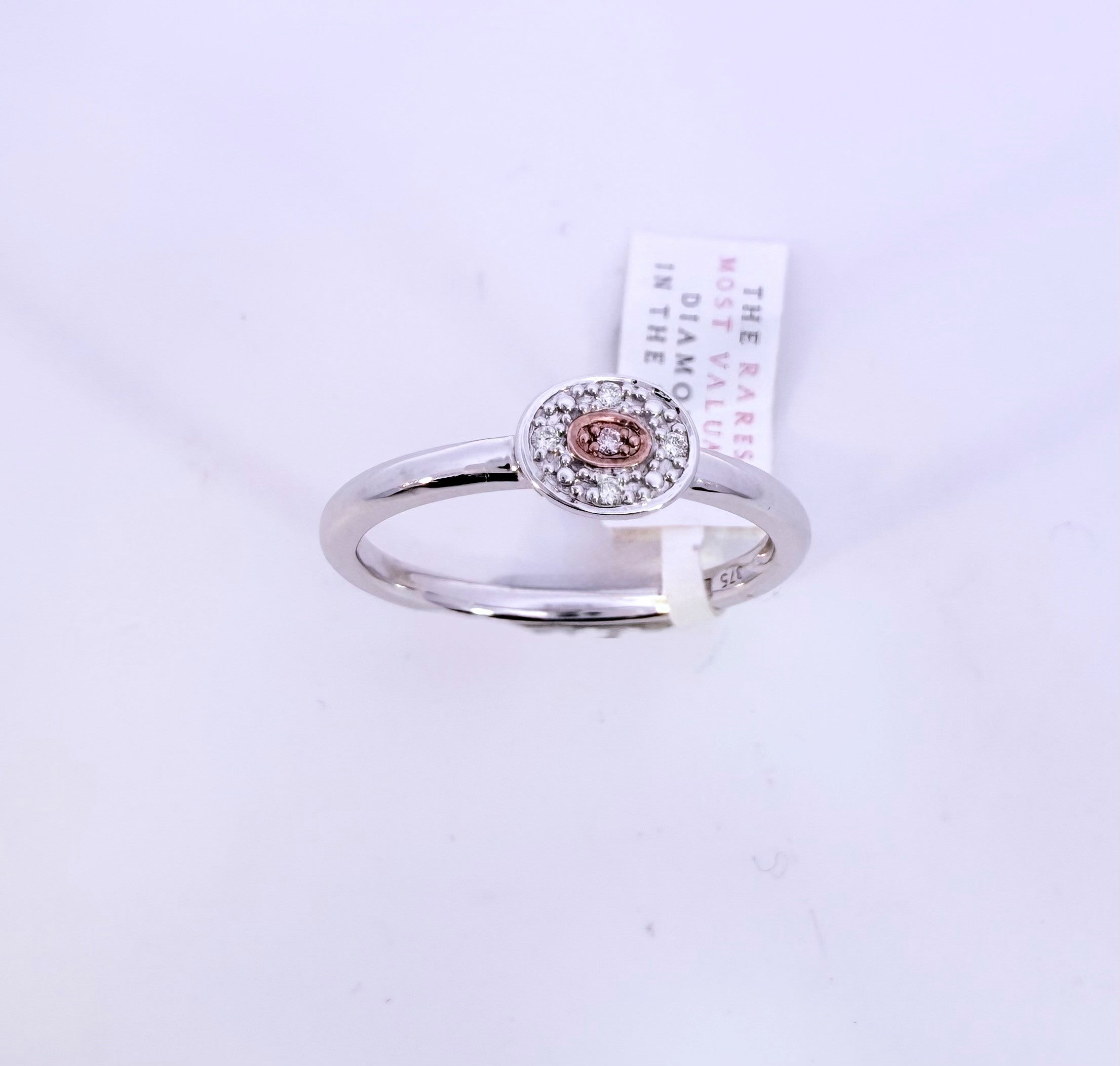 9ct White & Rose Gold Argyle Pink Diamond RIng