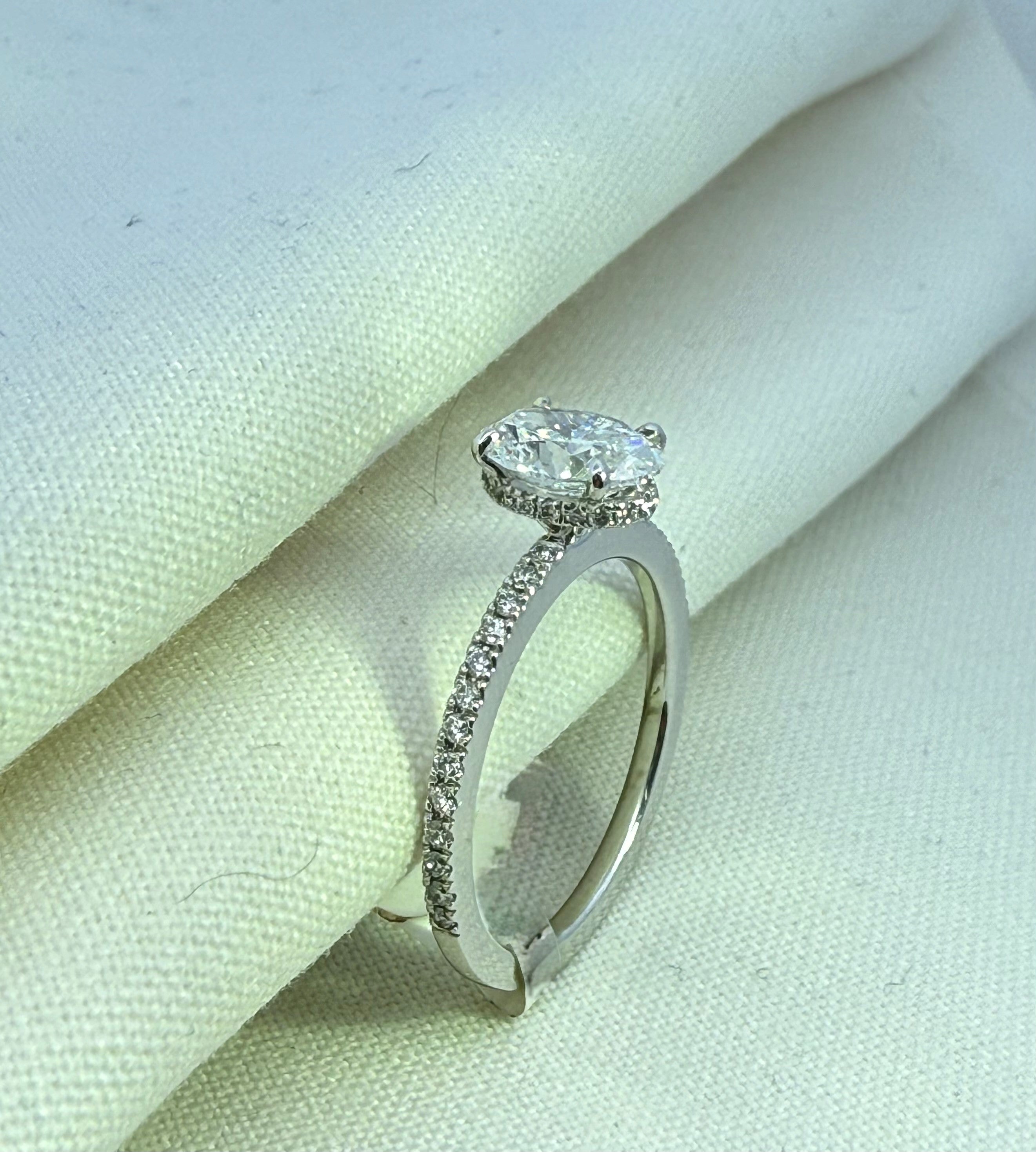 1.06ct Oval Cut Lab Diamond in 18ct White Gold