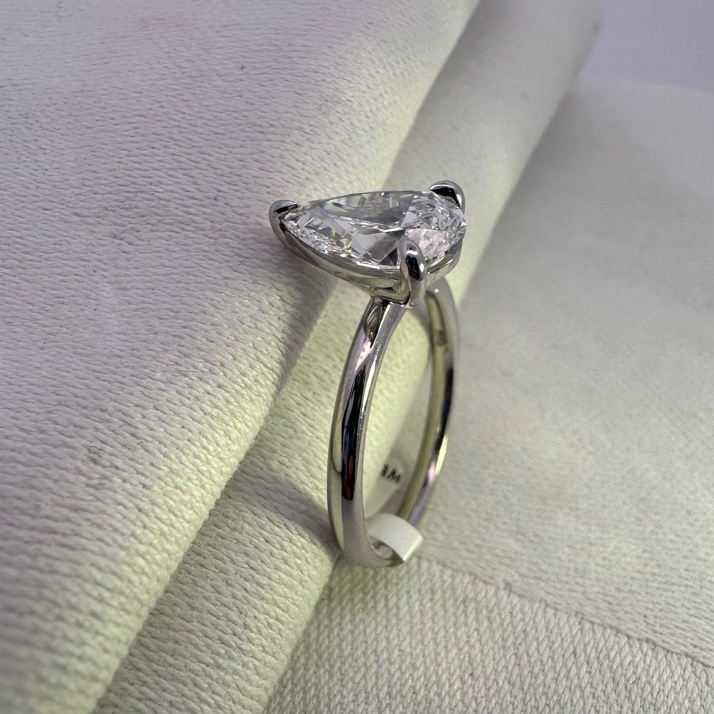 1.77ct Pear Cut Lab Grown Diamond Ring in 18ct White Gold