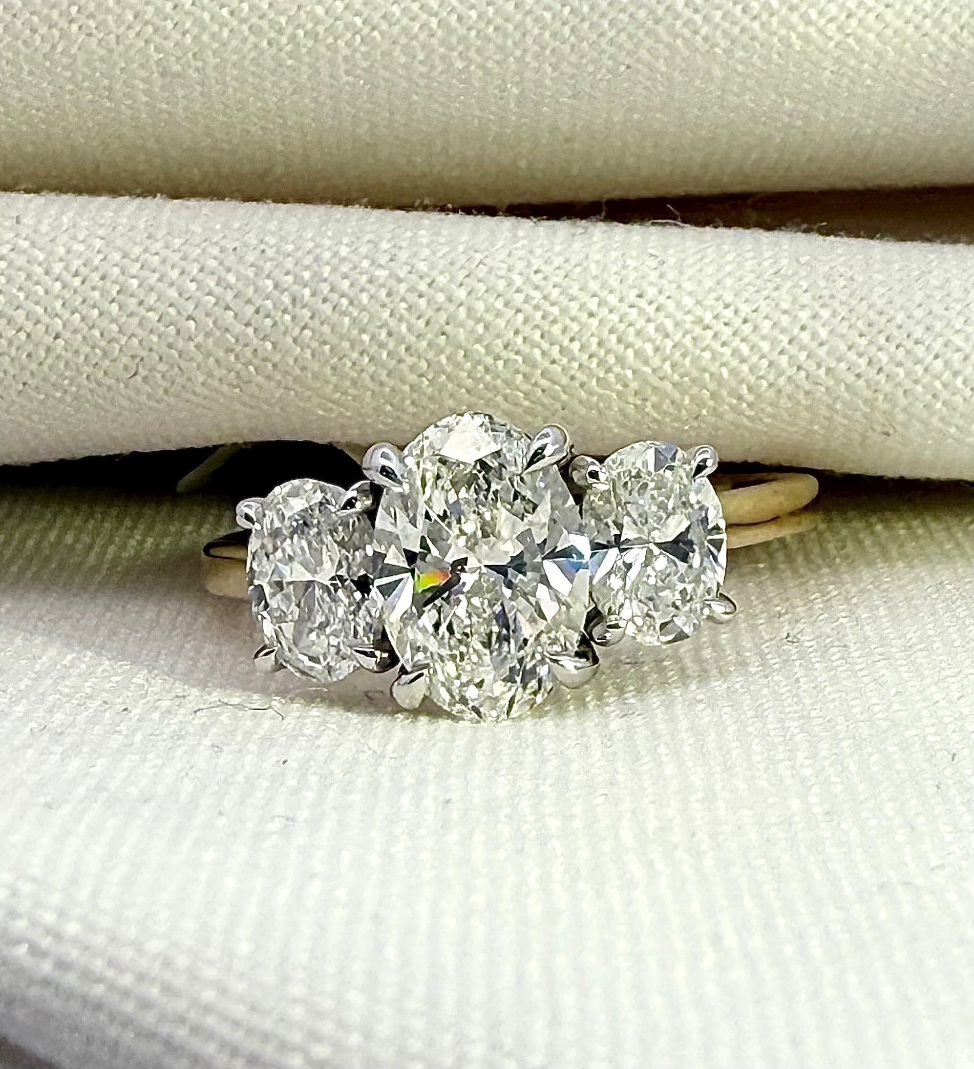 2.50ct Oval Cut Lab Diamond in 9ct Yellow & White Gold