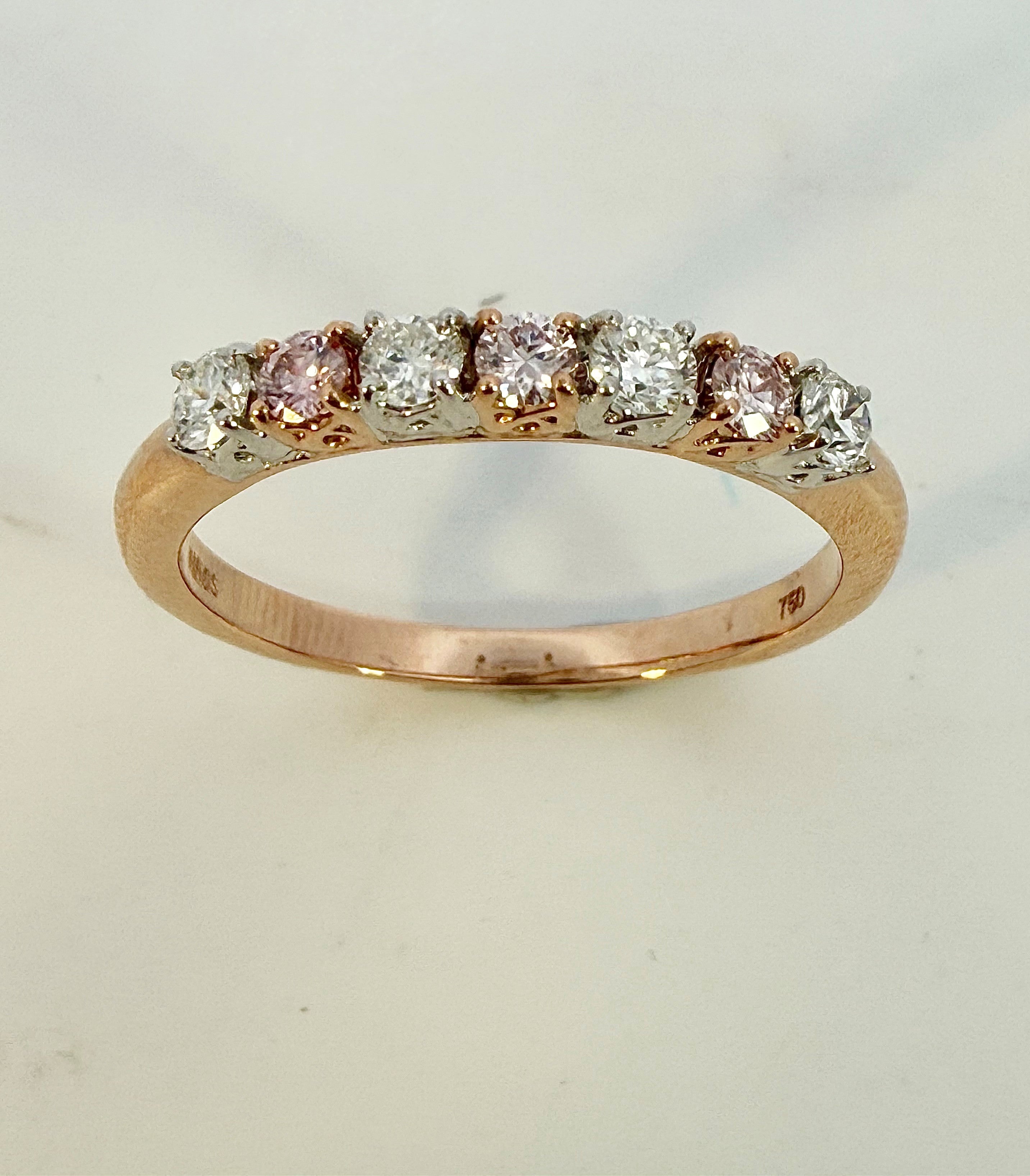 18ct Rose Gold Argyle Pink & White Diamond Ring